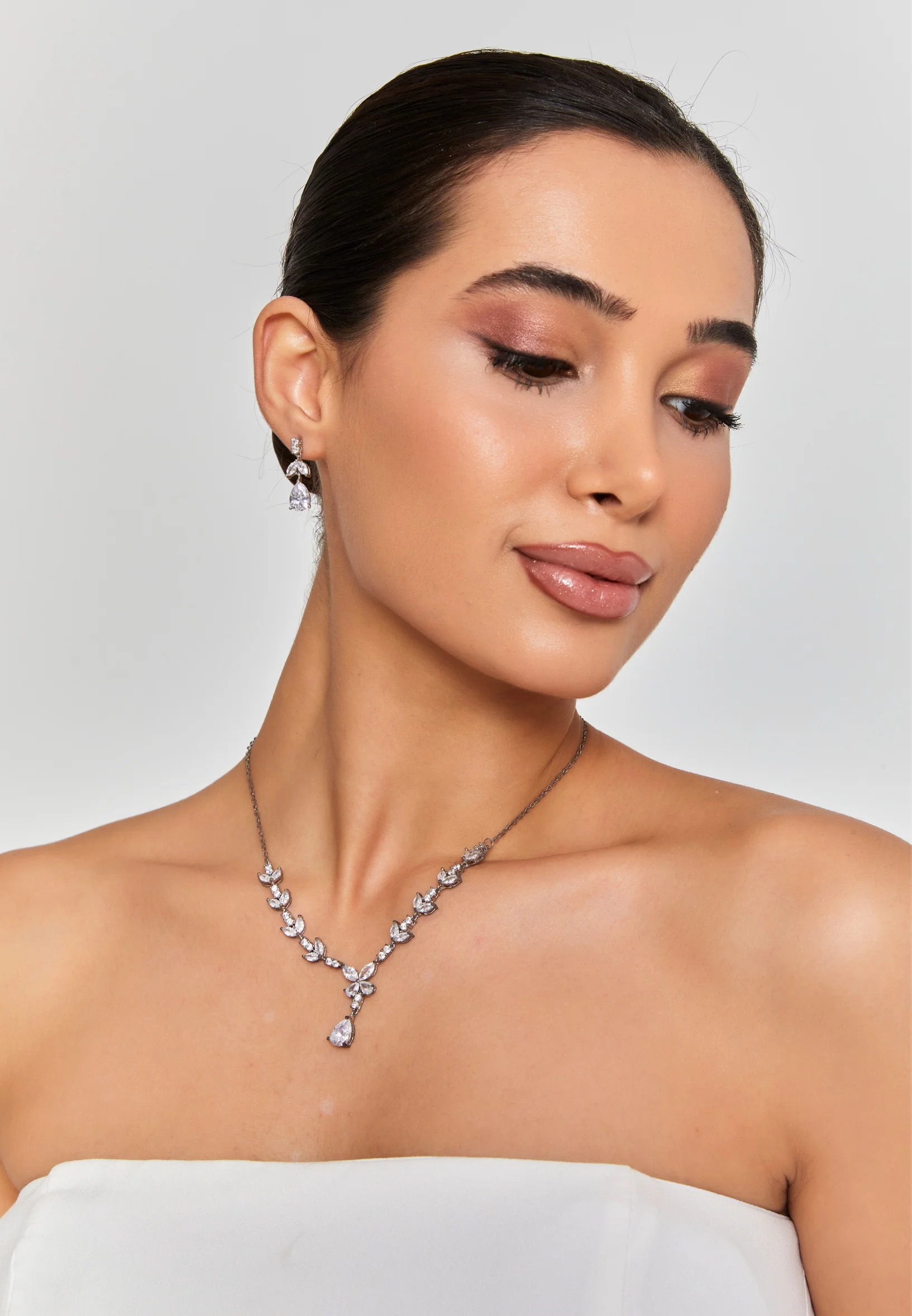 Oval Crystal Jewelry Set abbset-27 - Image 2