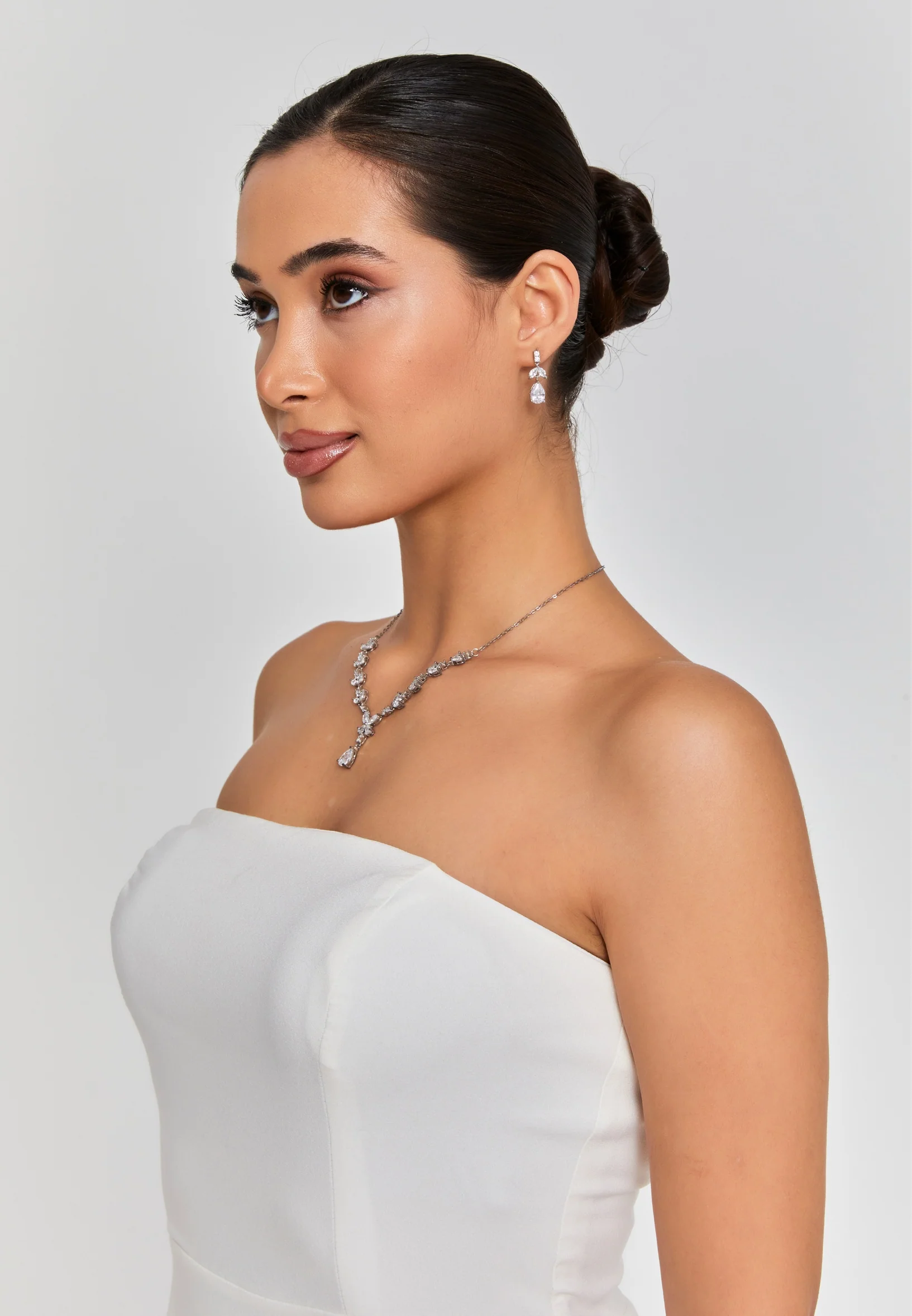Oval Crystal Jewelry Set abbset-27 - Image 3
