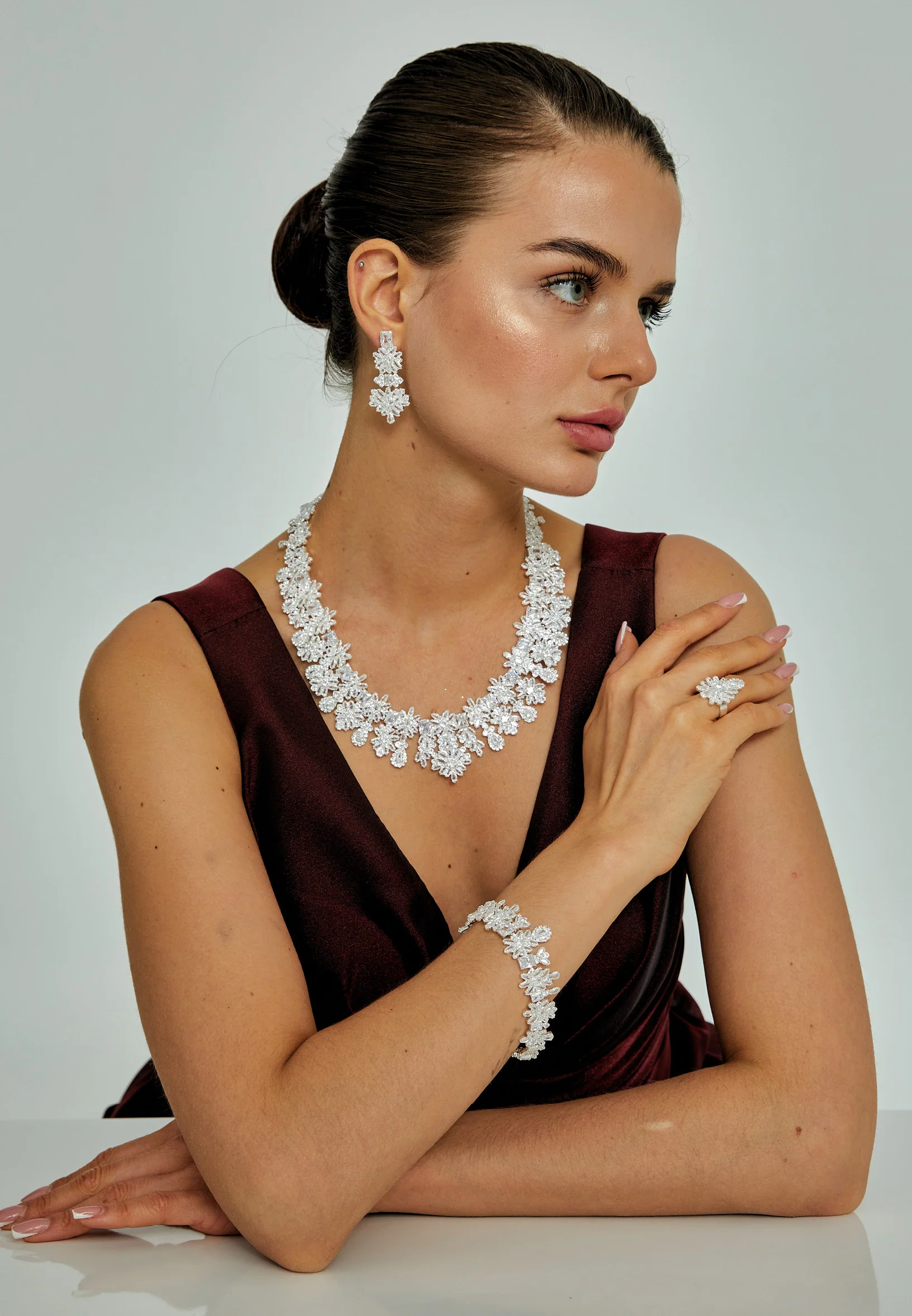 Oval Rhinestone Jewelry Set abast1470z - Image 4