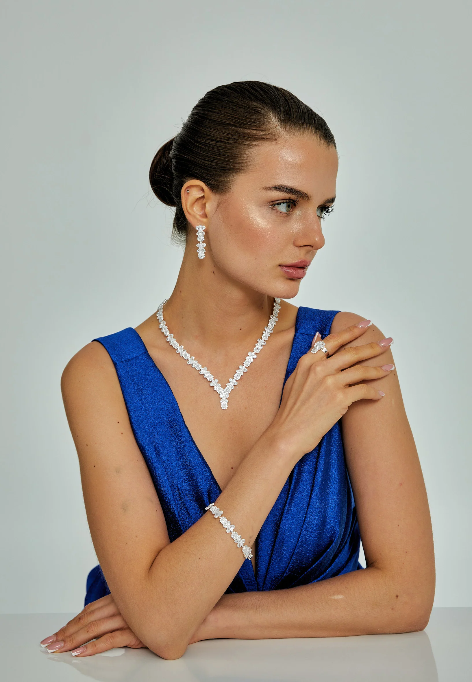 Oval Rhinestone Jewelry Set abast5699z - Image 2