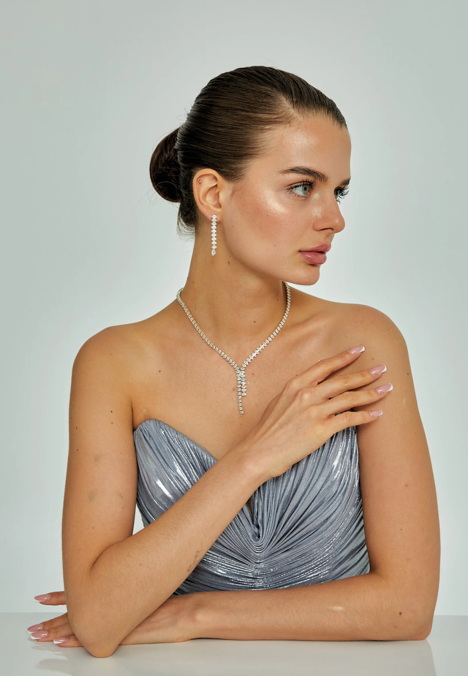 Oval Rhinestone Jewelry Set abbk011 - Image 2