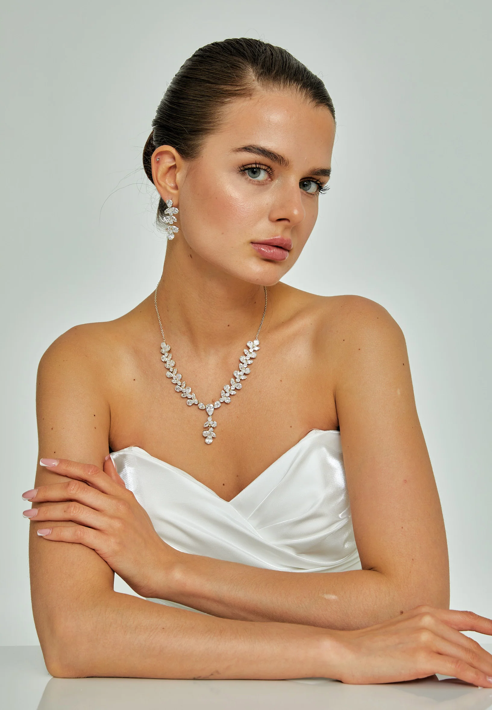 Oval Rhinestone Jewelry Set abbk013 - Image 4