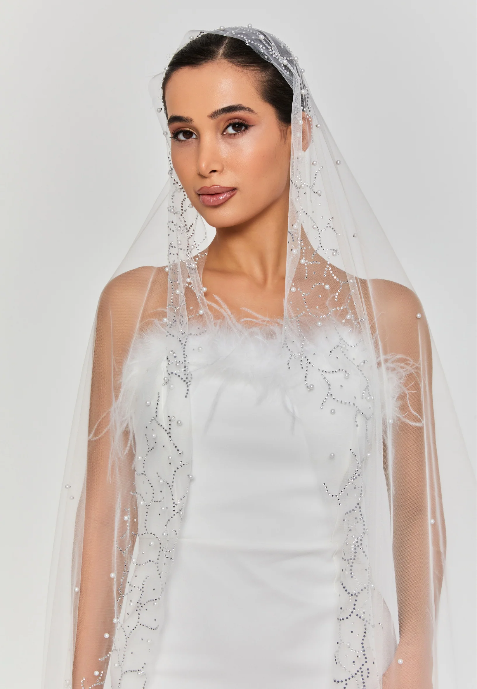 Pearl Single Tier Tulle Veil abaa5 - Image 4