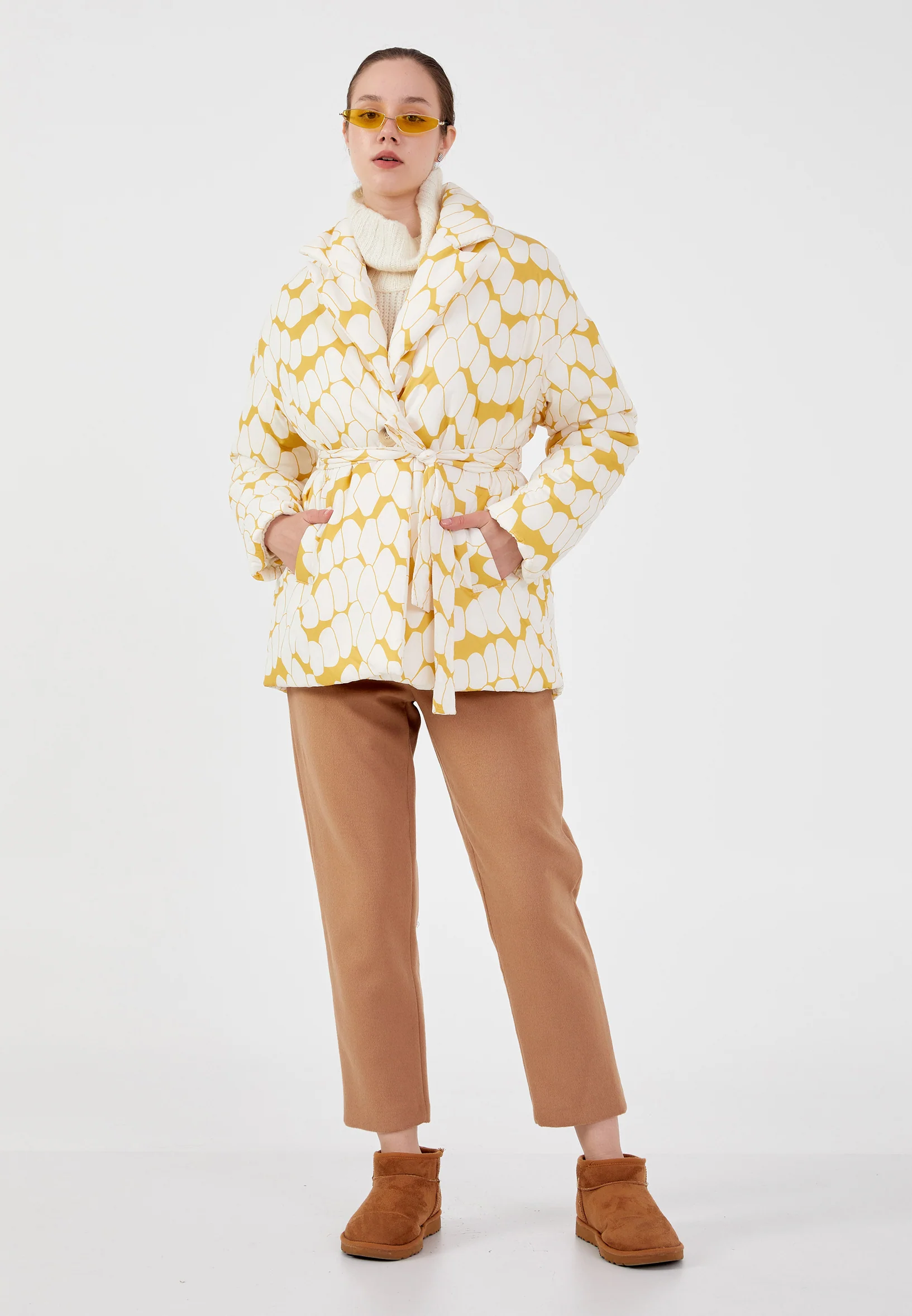 Polyester Geometric Regular Coat ber23k8106 - Image 9