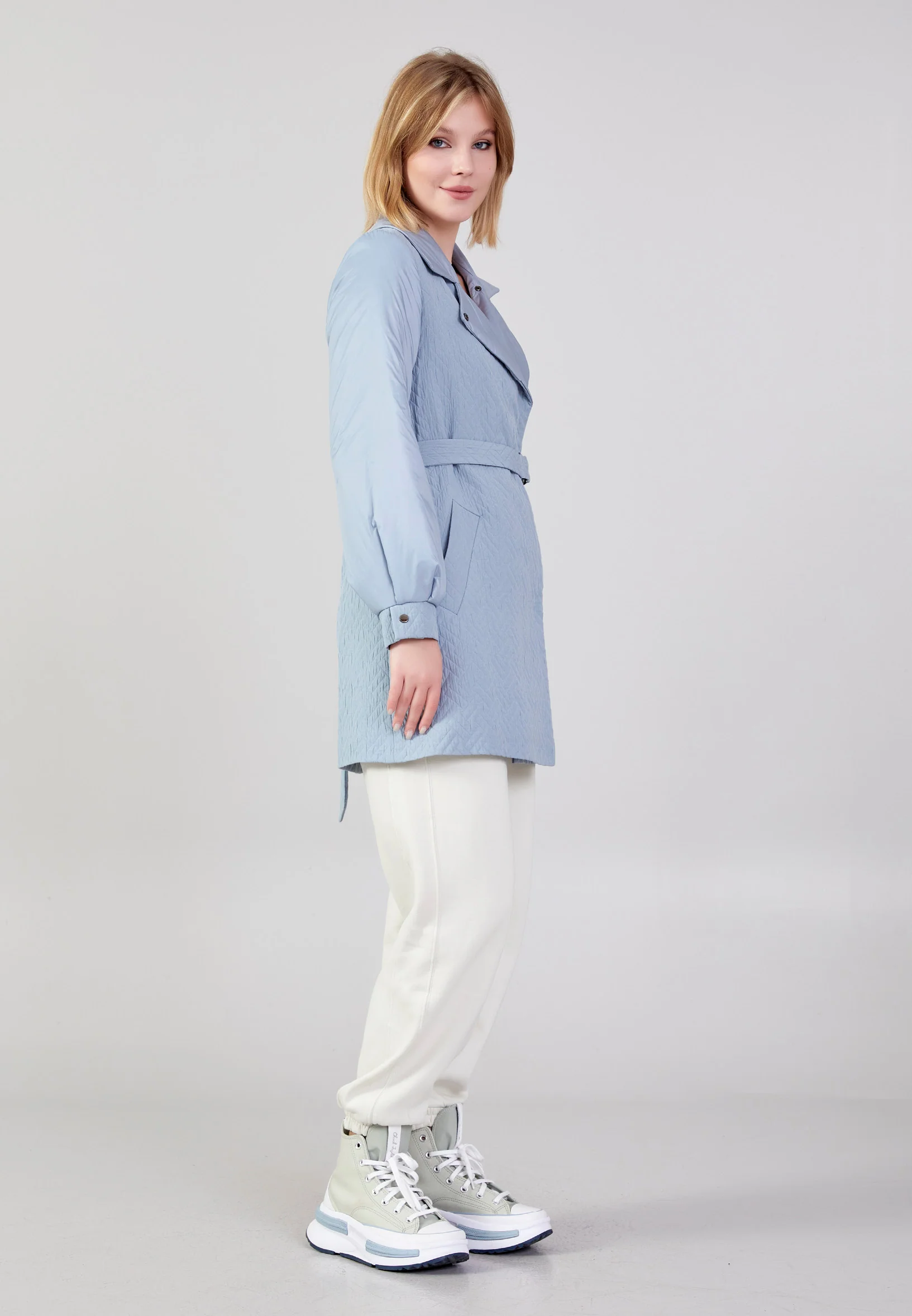 Polyester Patterned Regular Coat cln2443 - Image 11