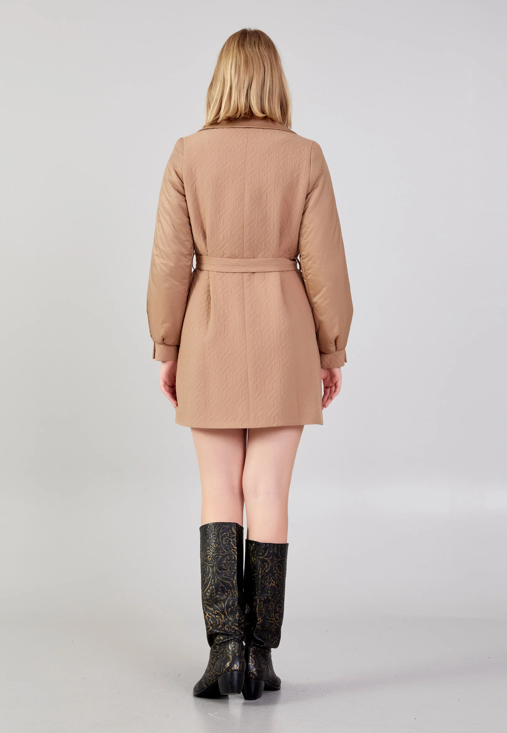 Polyester Patterned Regular Coat cln2443 - Image 16