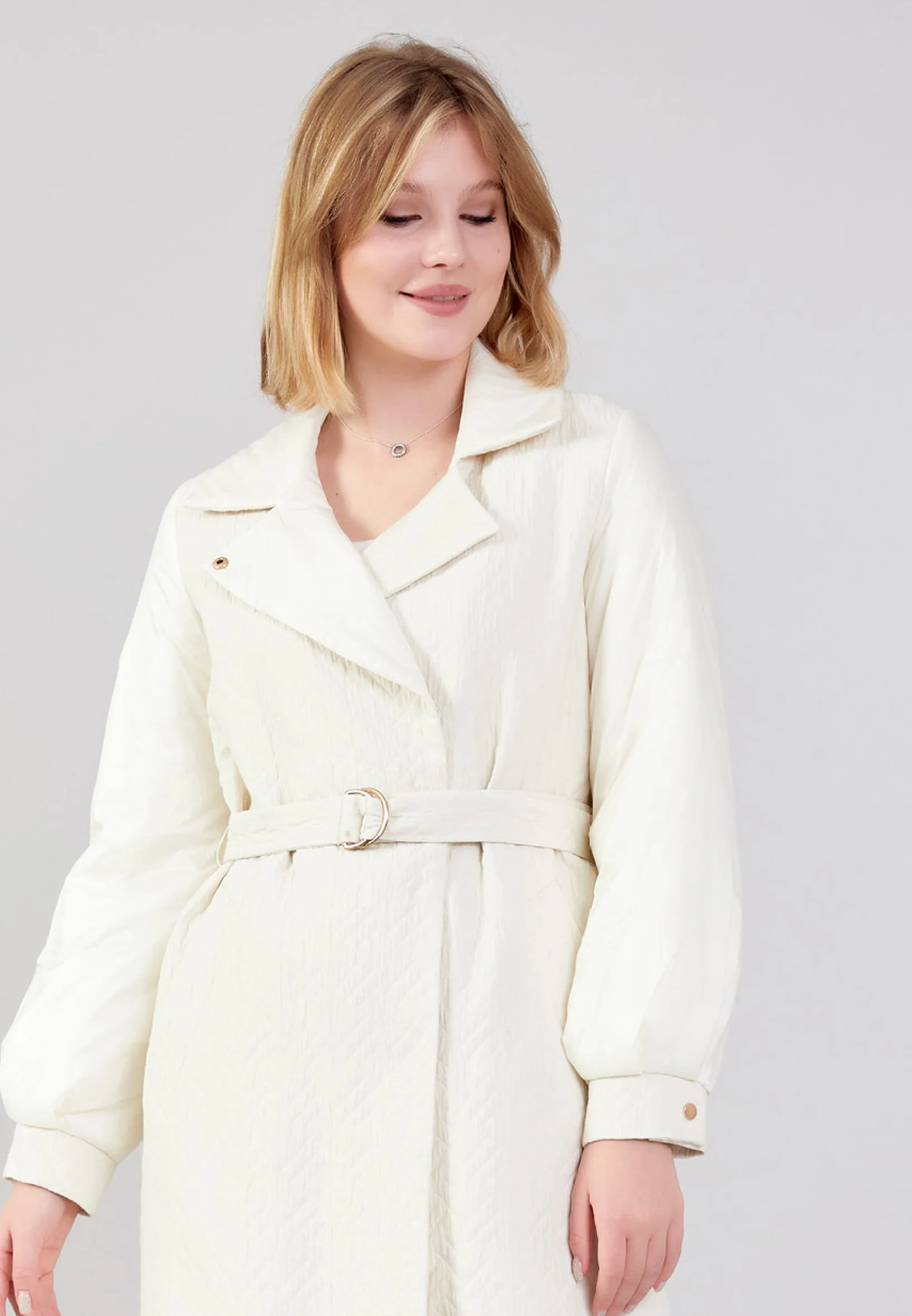 Polyester Patterned Regular Coat cln2443 - Image 17