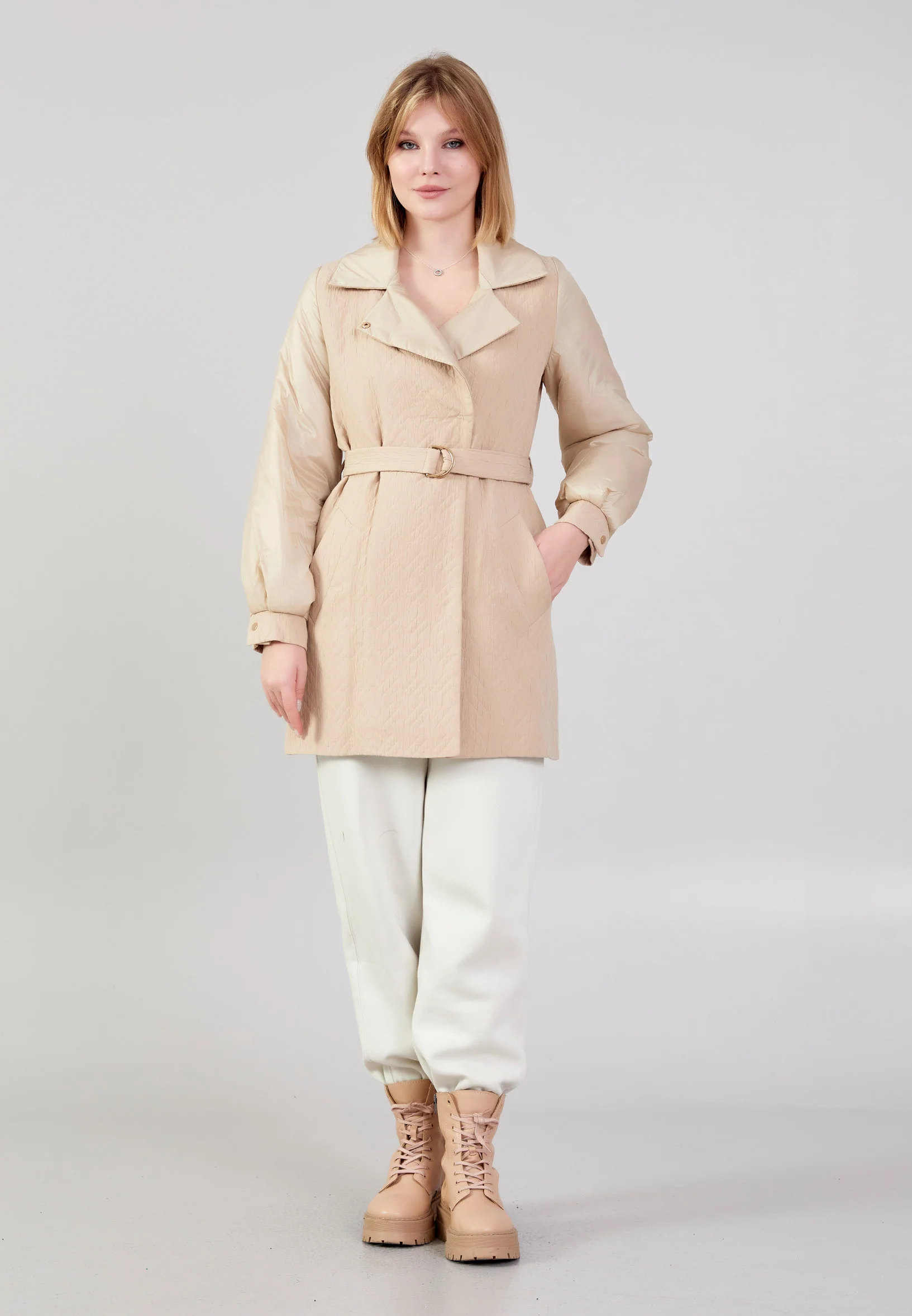 Polyester Patterned Regular Coat cln2443 - Image 2