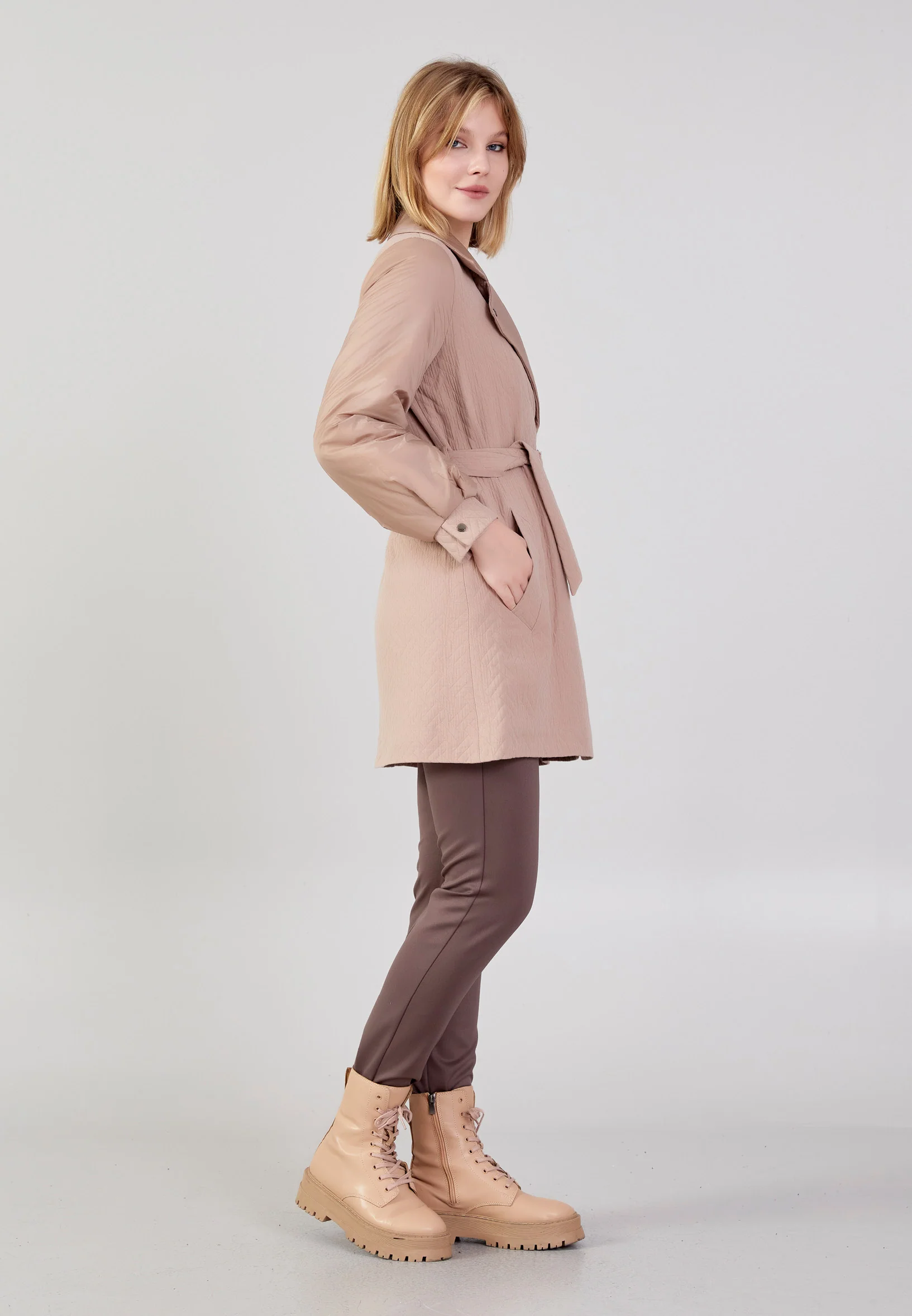 Polyester Patterned Regular Coat cln2443 - Image 23