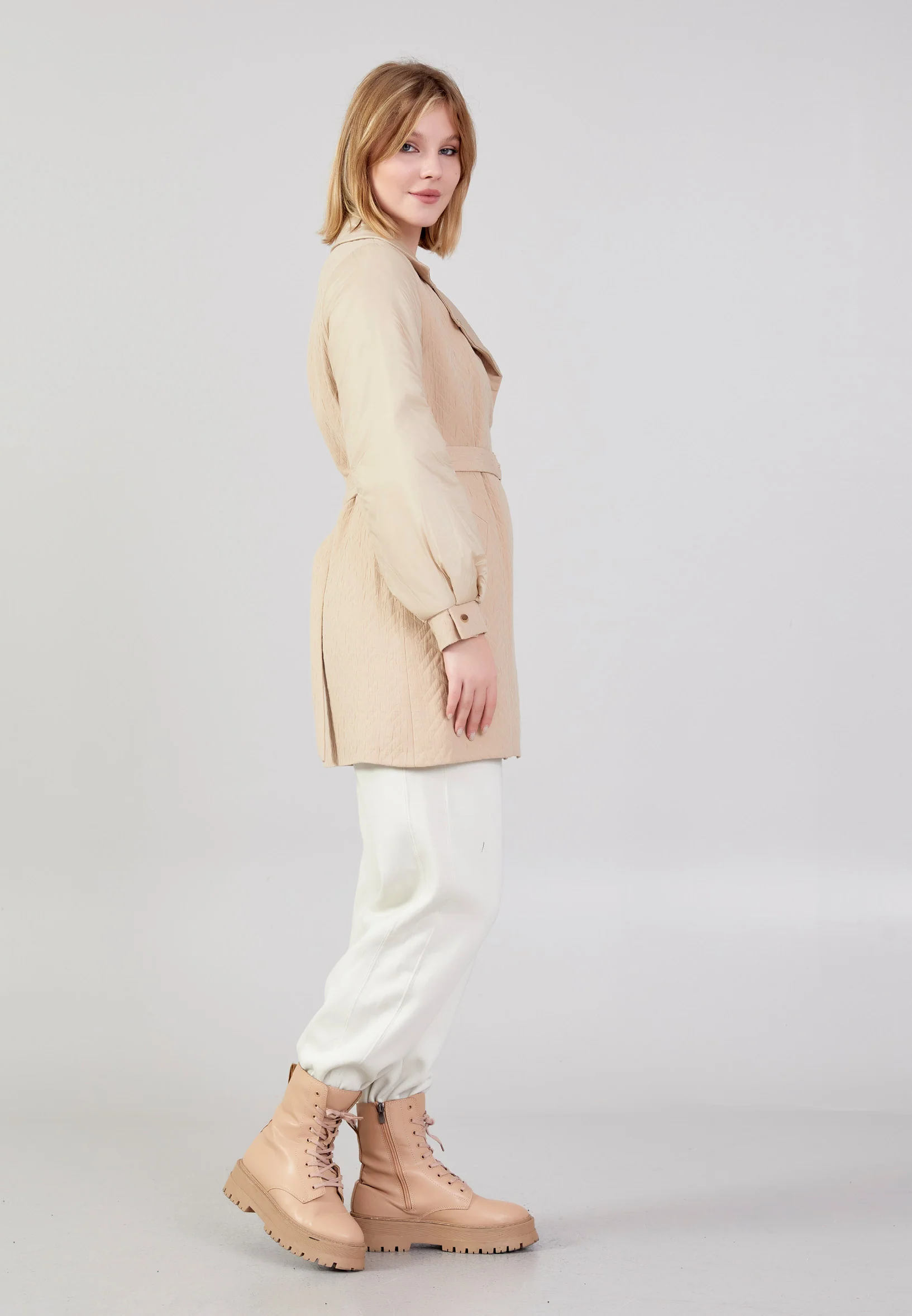 Polyester Patterned Regular Coat cln2443 - Image 3