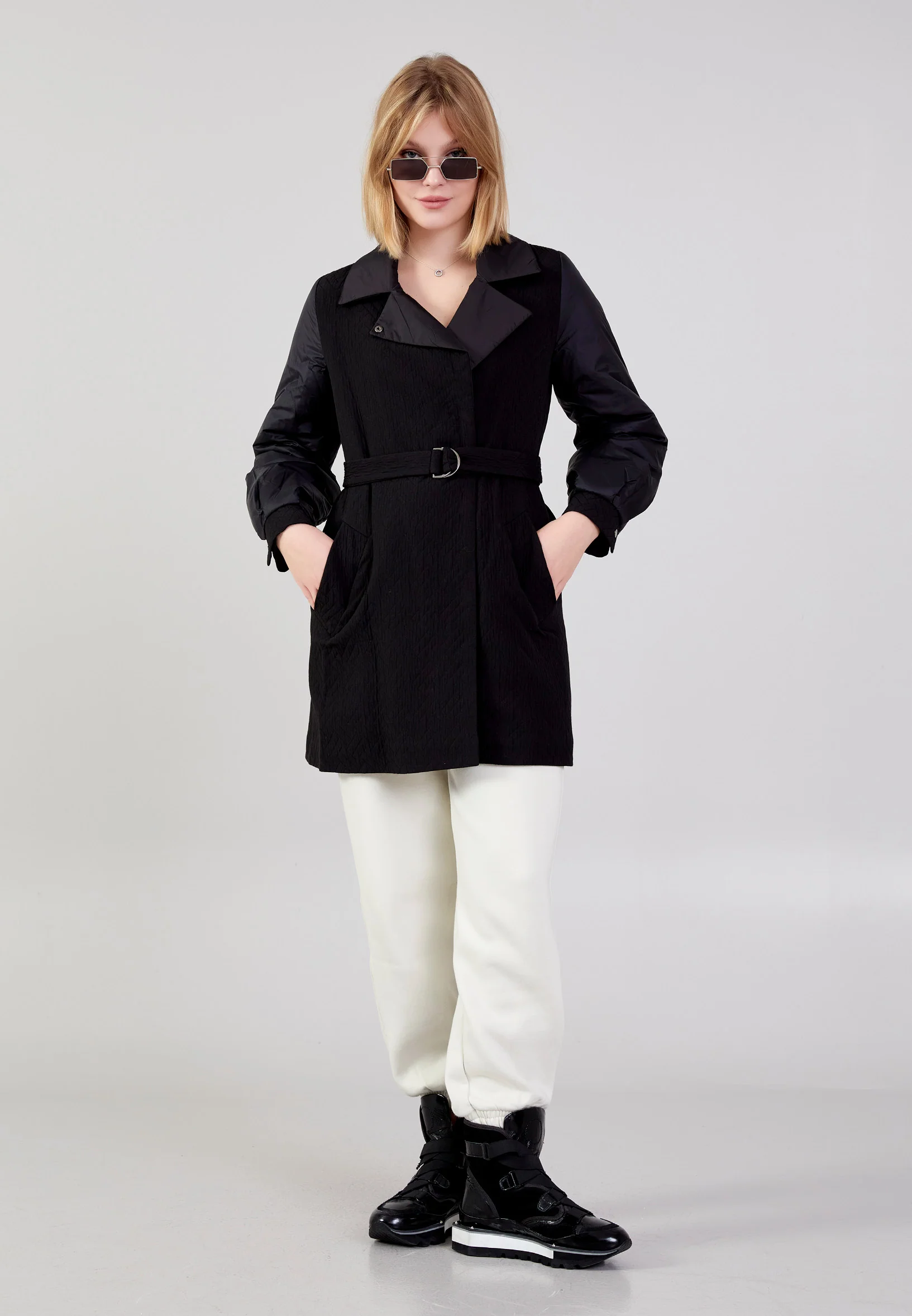 Polyester Patterned Regular Coat cln2443 - Image 6