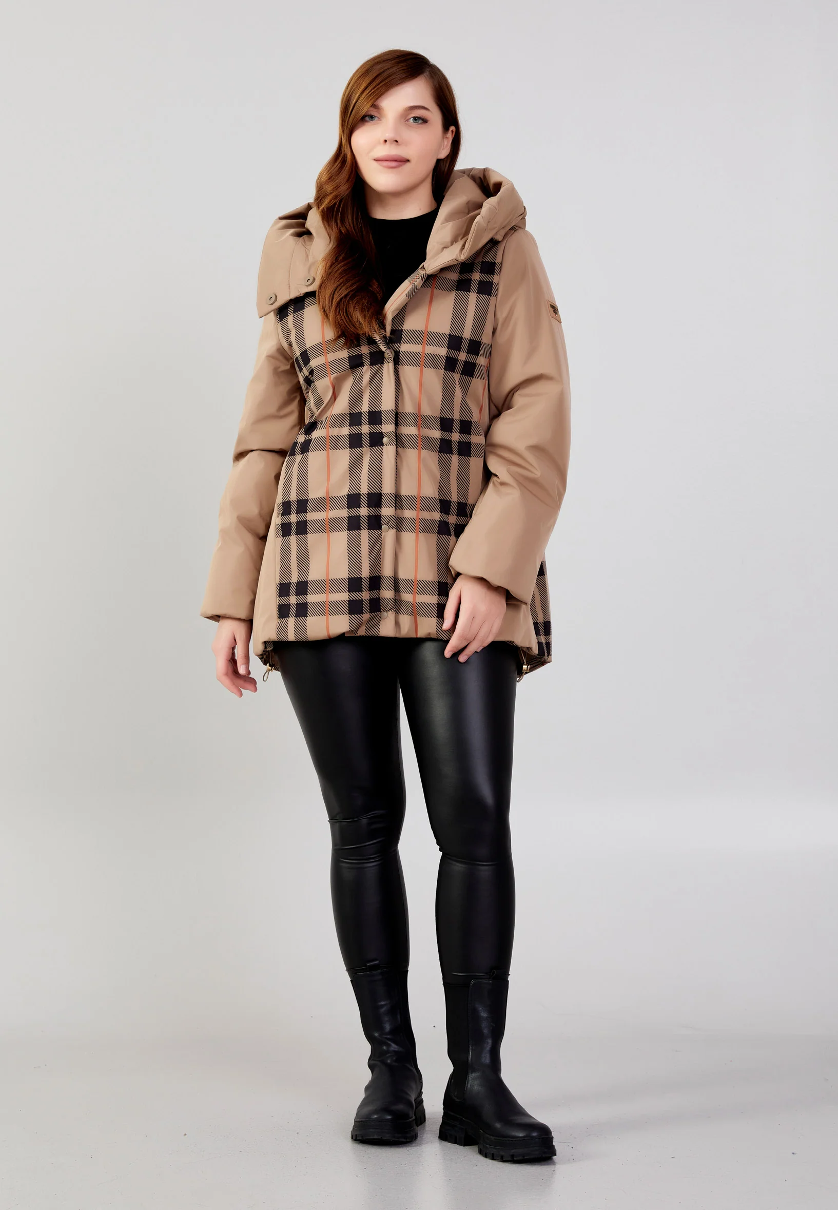 Polyester Plaid Plus Size Coat mml0433-b - Image 10