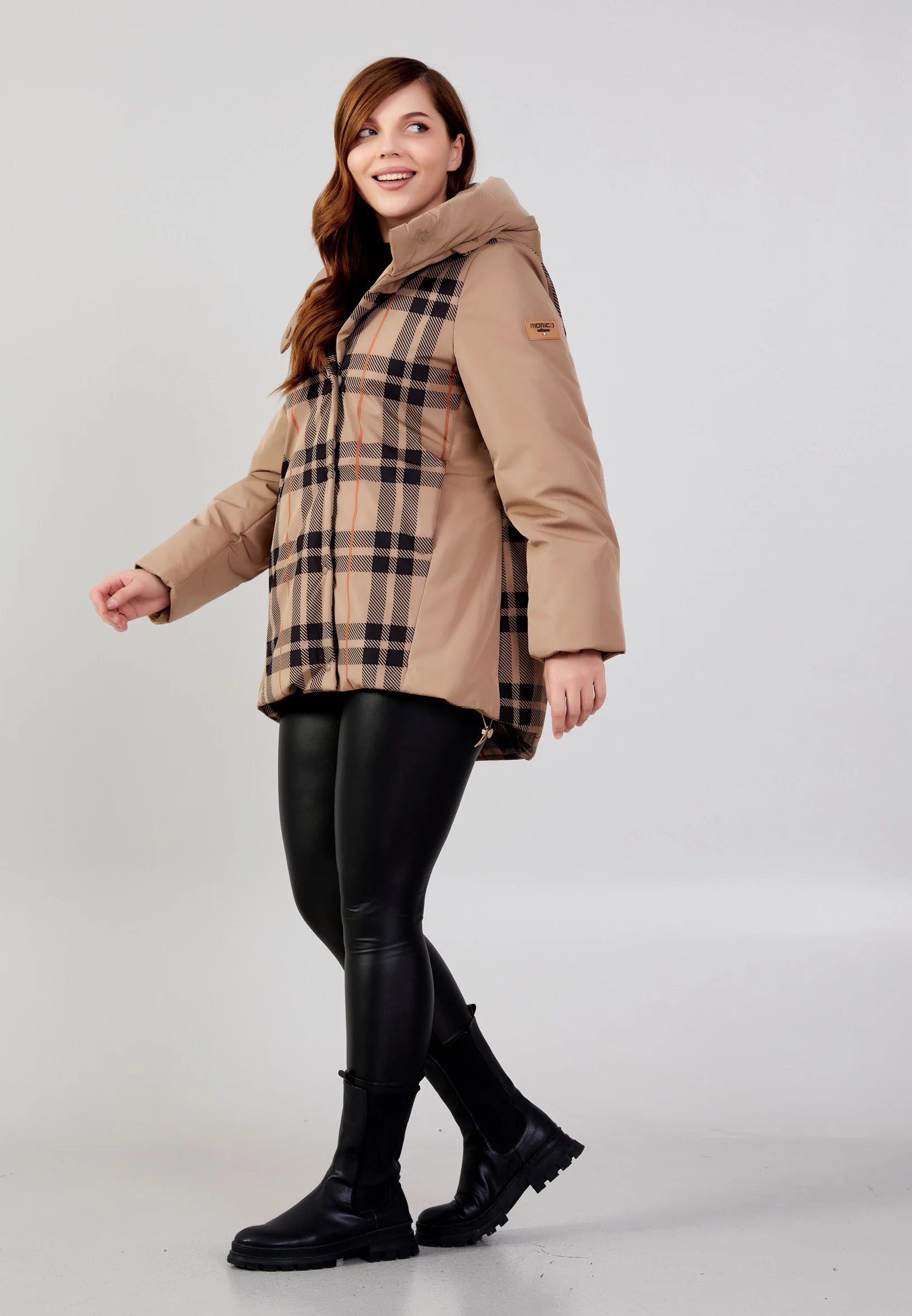 Polyester Plaid Plus Size Coat mml0433-b - Image 11