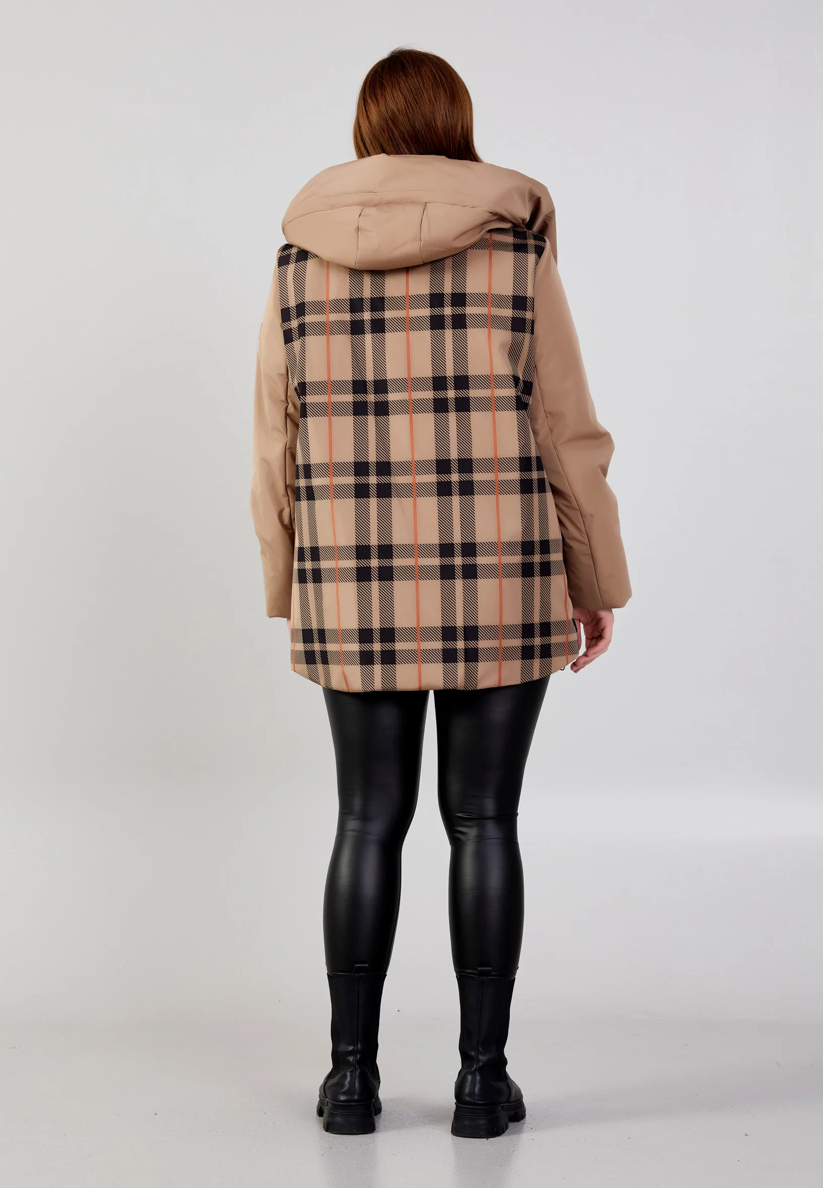 Polyester Plaid Plus Size Coat mml0433-b - Image 12