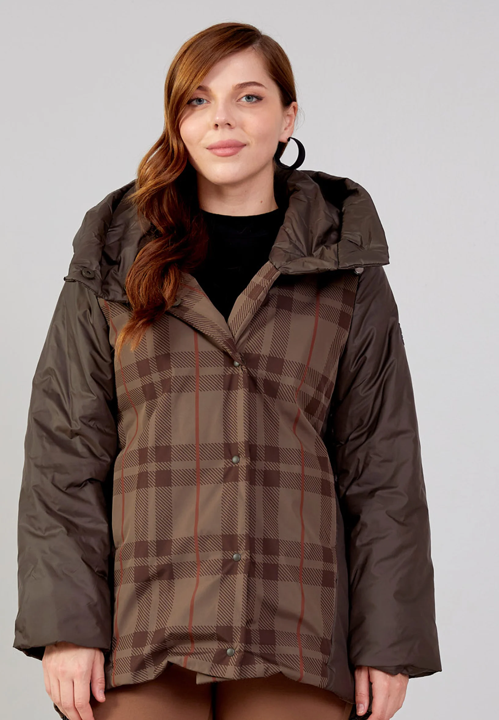 Polyester Plaid Plus Size Coat mml0433-b - Image 13