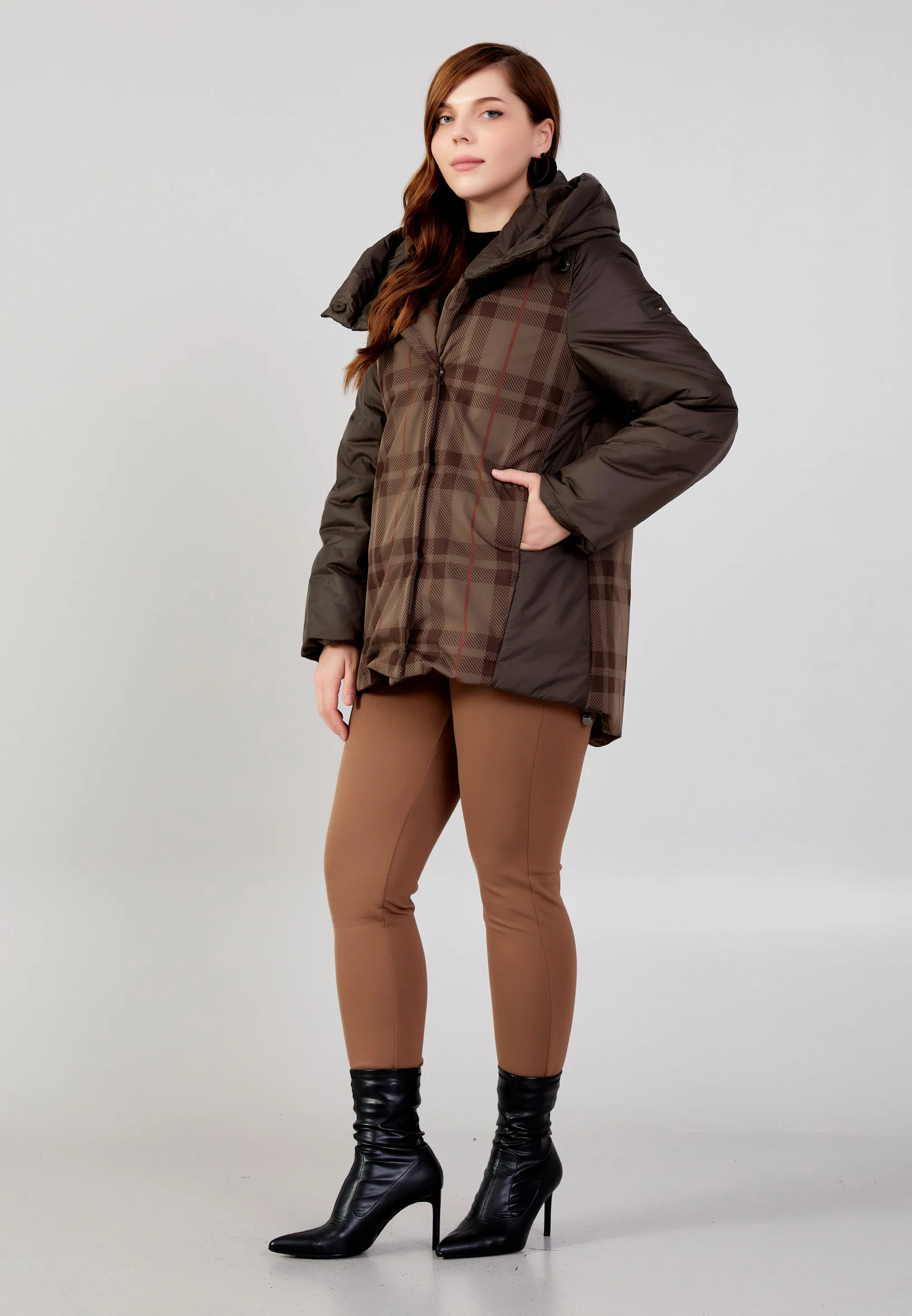 Polyester Plaid Plus Size Coat mml0433-b - Image 15