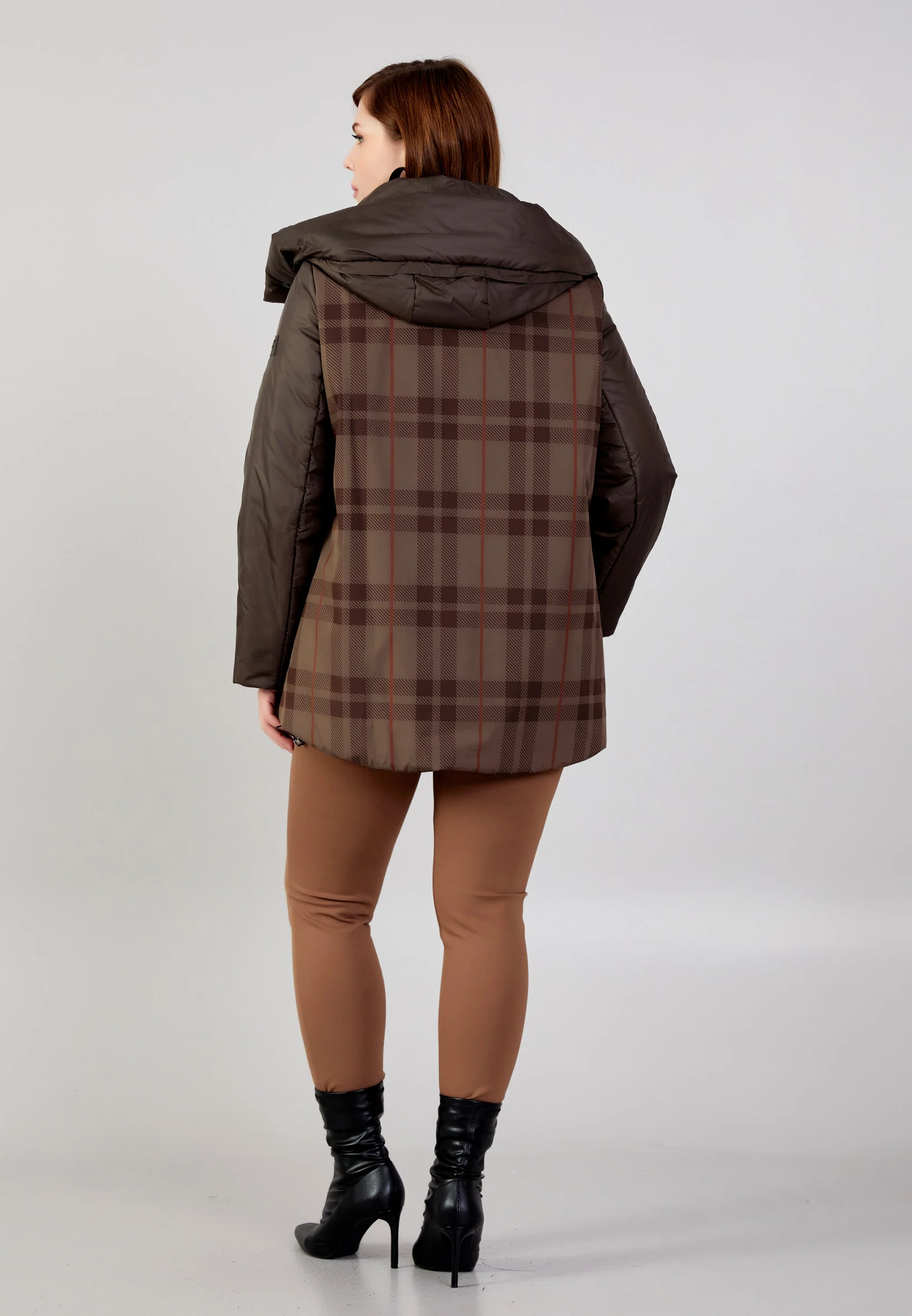Polyester Plaid Plus Size Coat mml0433-b - Image 16