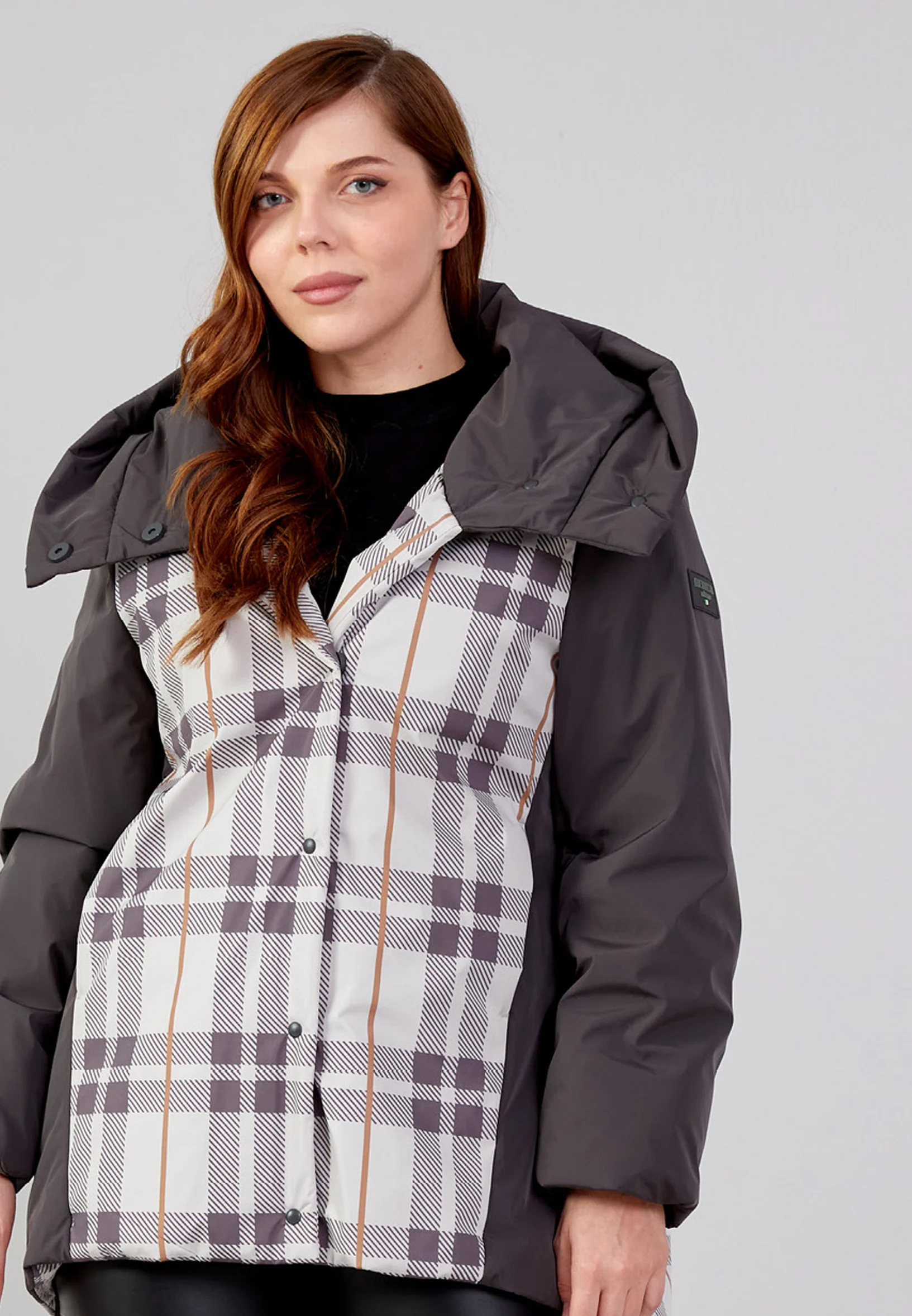 Polyester Plaid Plus Size Coat mml0433-b - Image 17