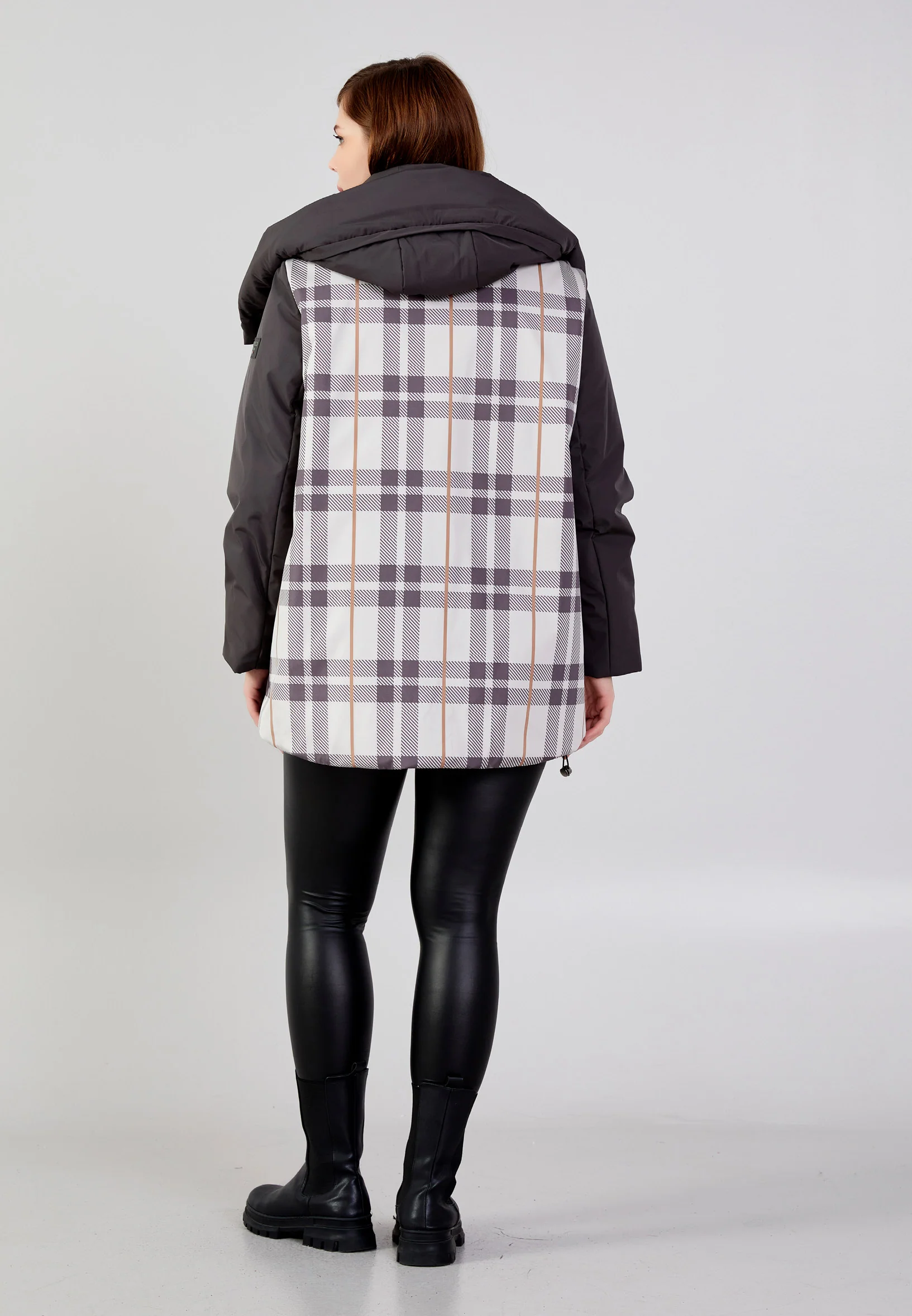 Polyester Plaid Plus Size Coat mml0433-b - Image 20