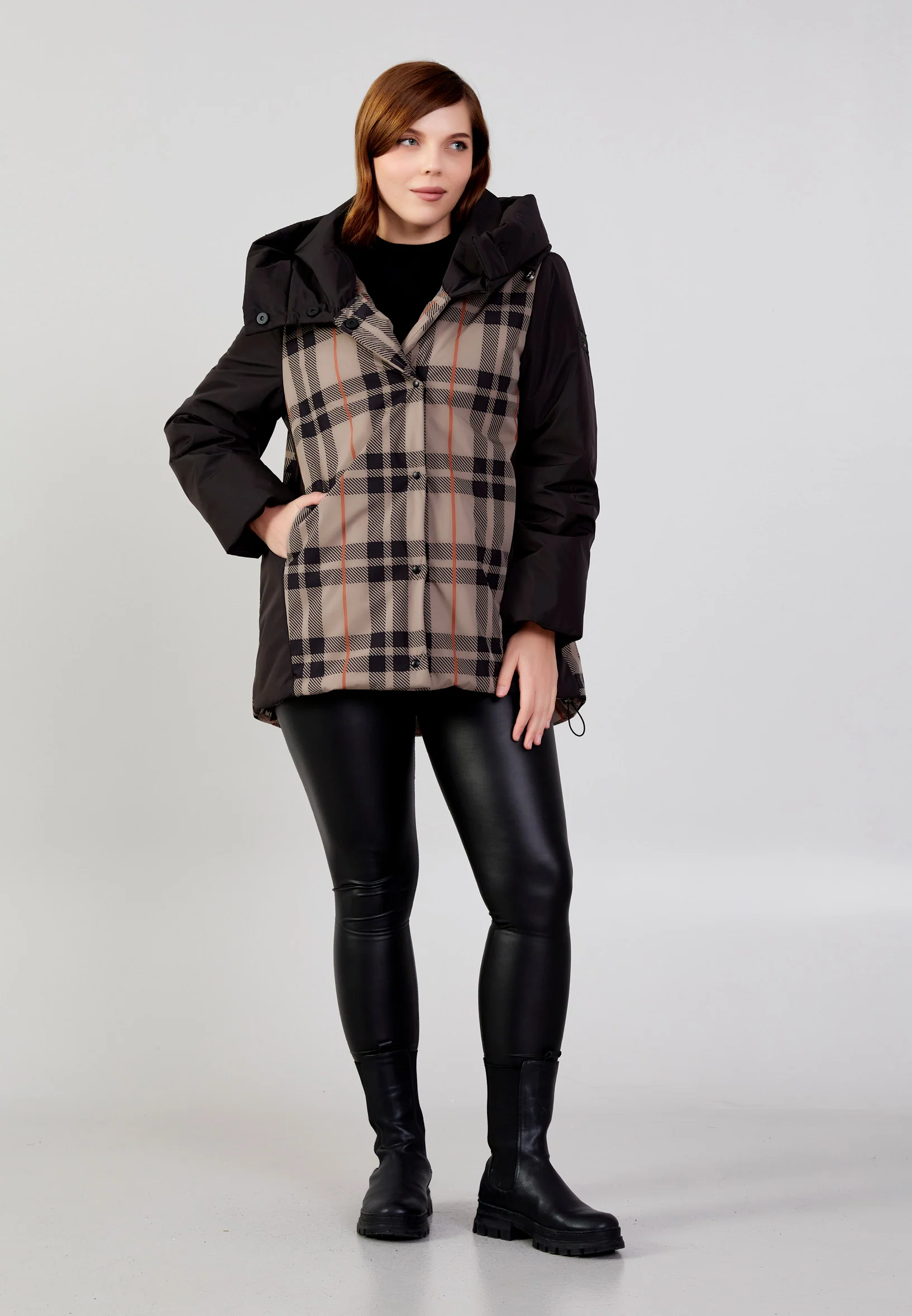 Polyester Plaid Plus Size Coat mml0433-b - Image 22