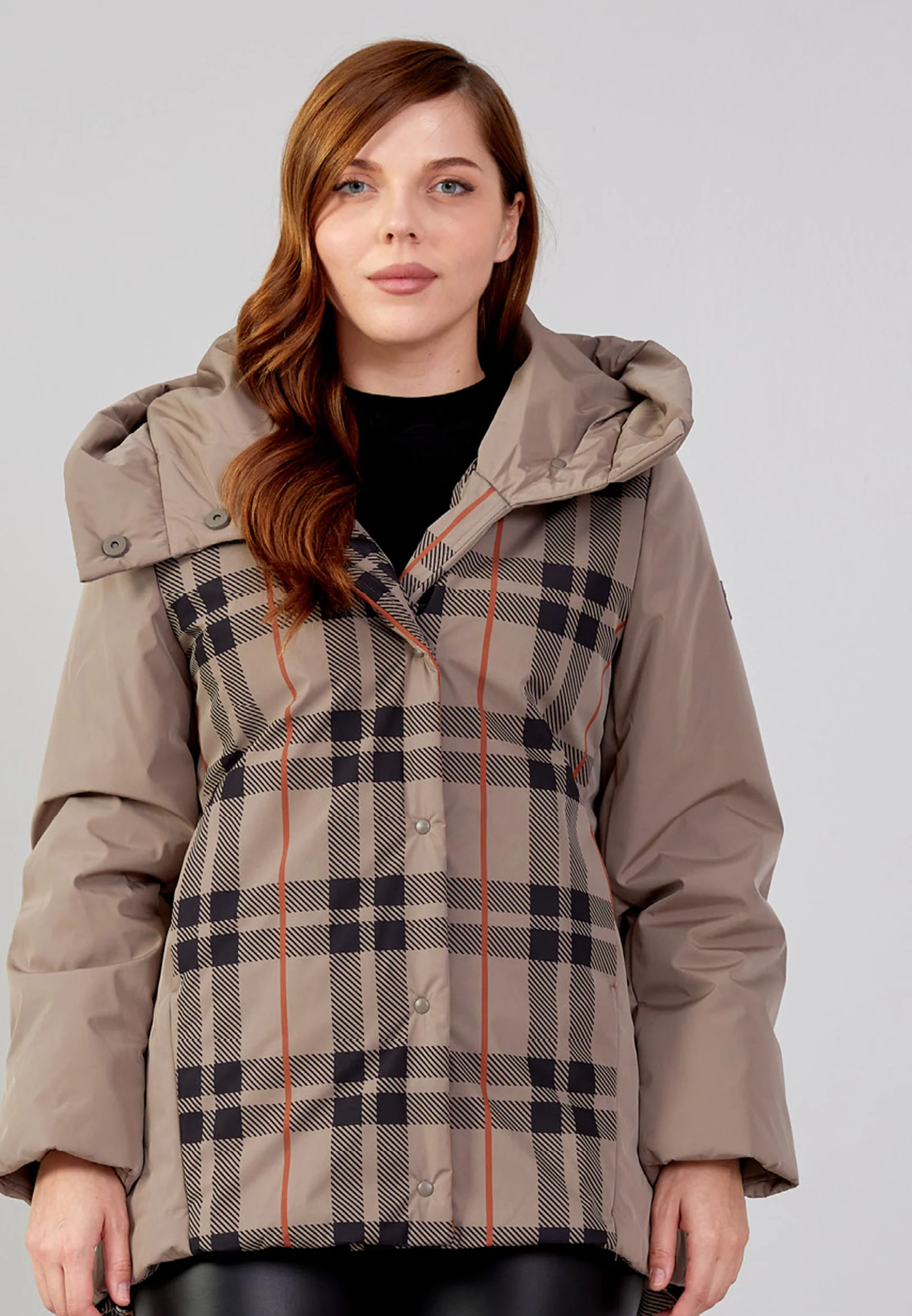 Polyester Plaid Plus Size Coat mml0433-b - Image 5