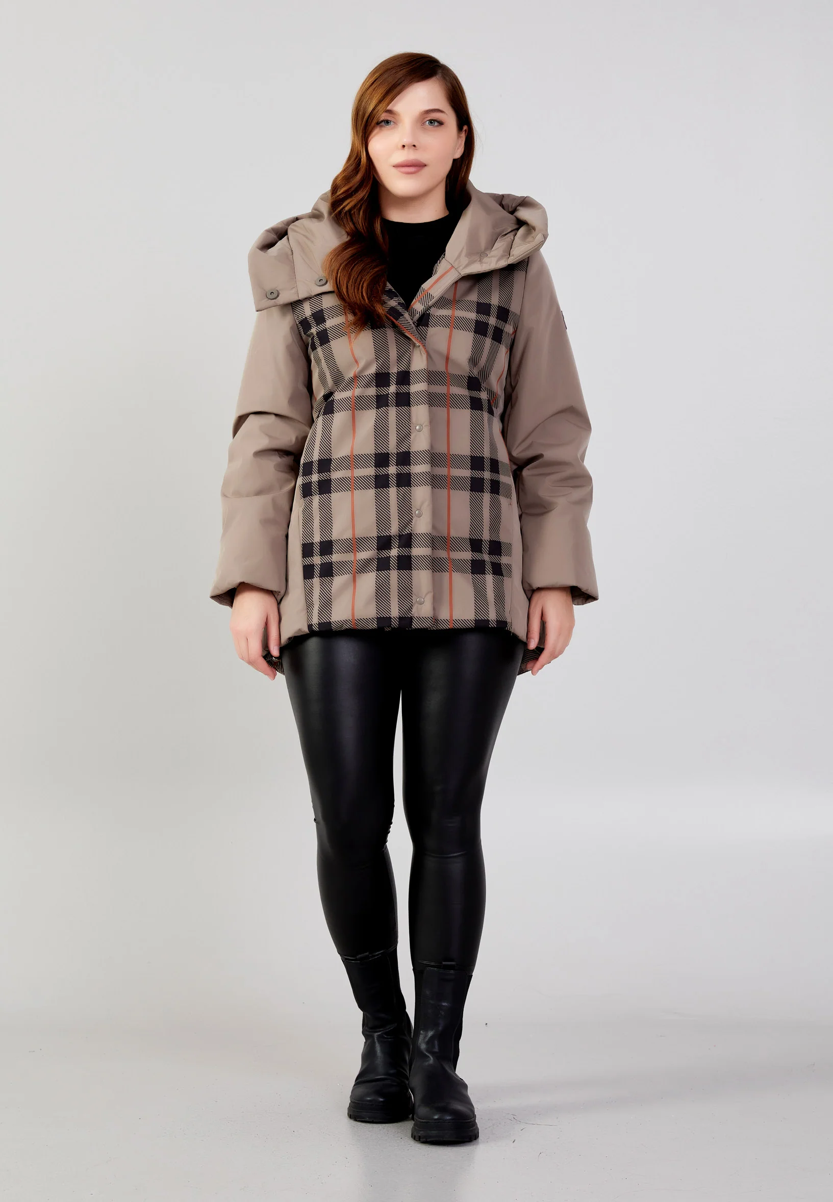 Polyester Plaid Plus Size Coat mml0433-b - Image 6