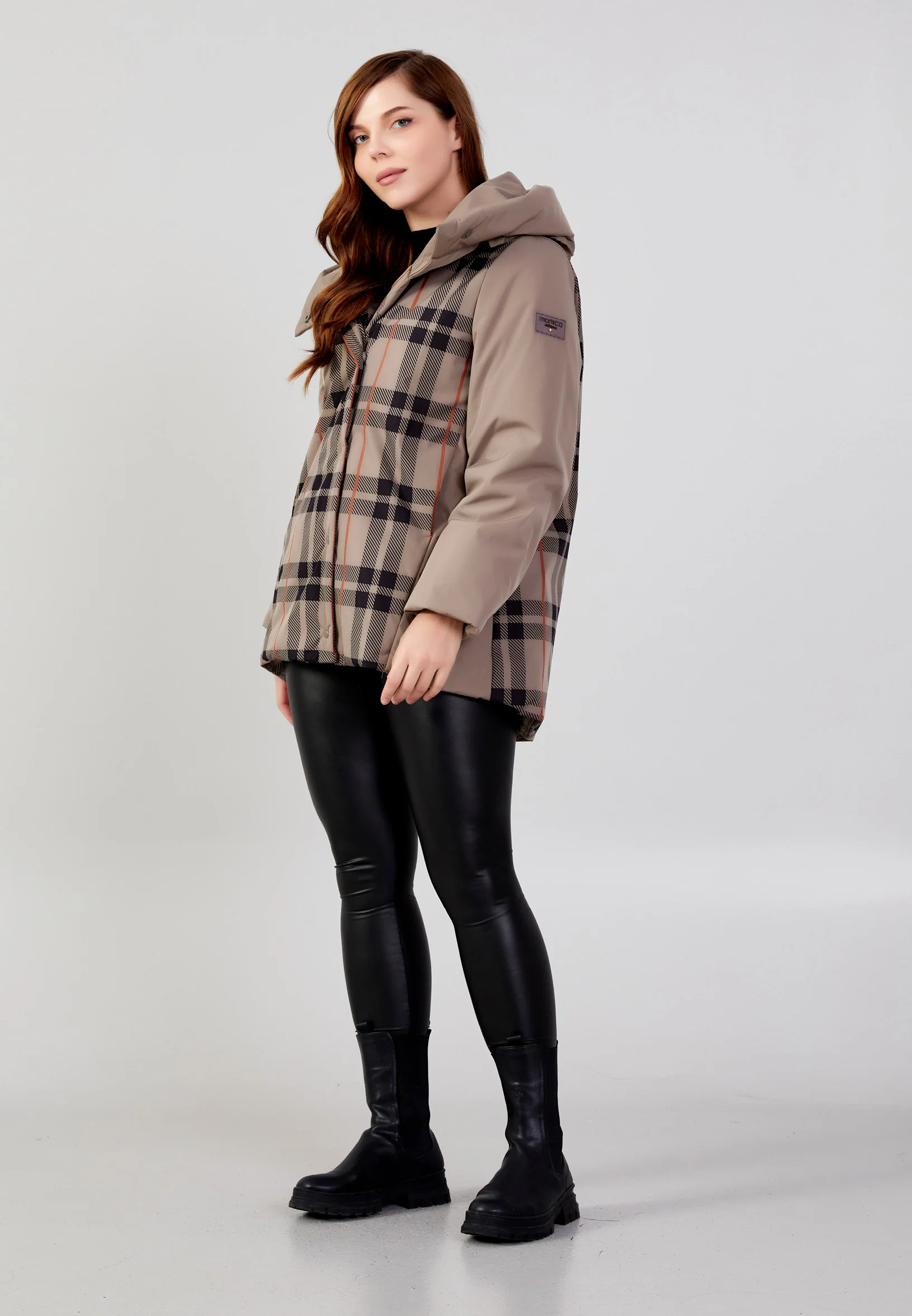 Polyester Plaid Plus Size Coat mml0433-b - Image 7