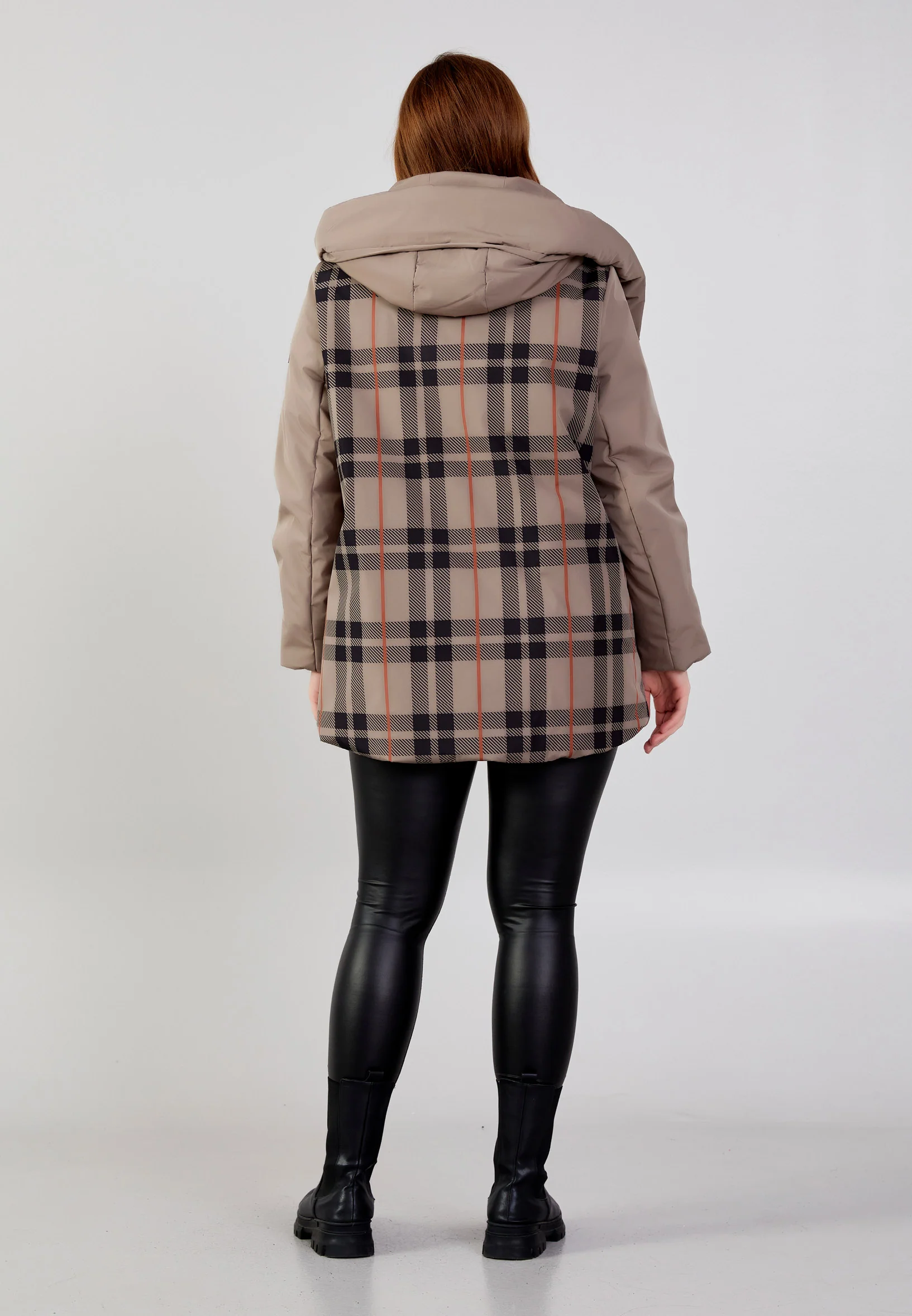 Polyester Plaid Plus Size Coat mml0433-b - Image 8