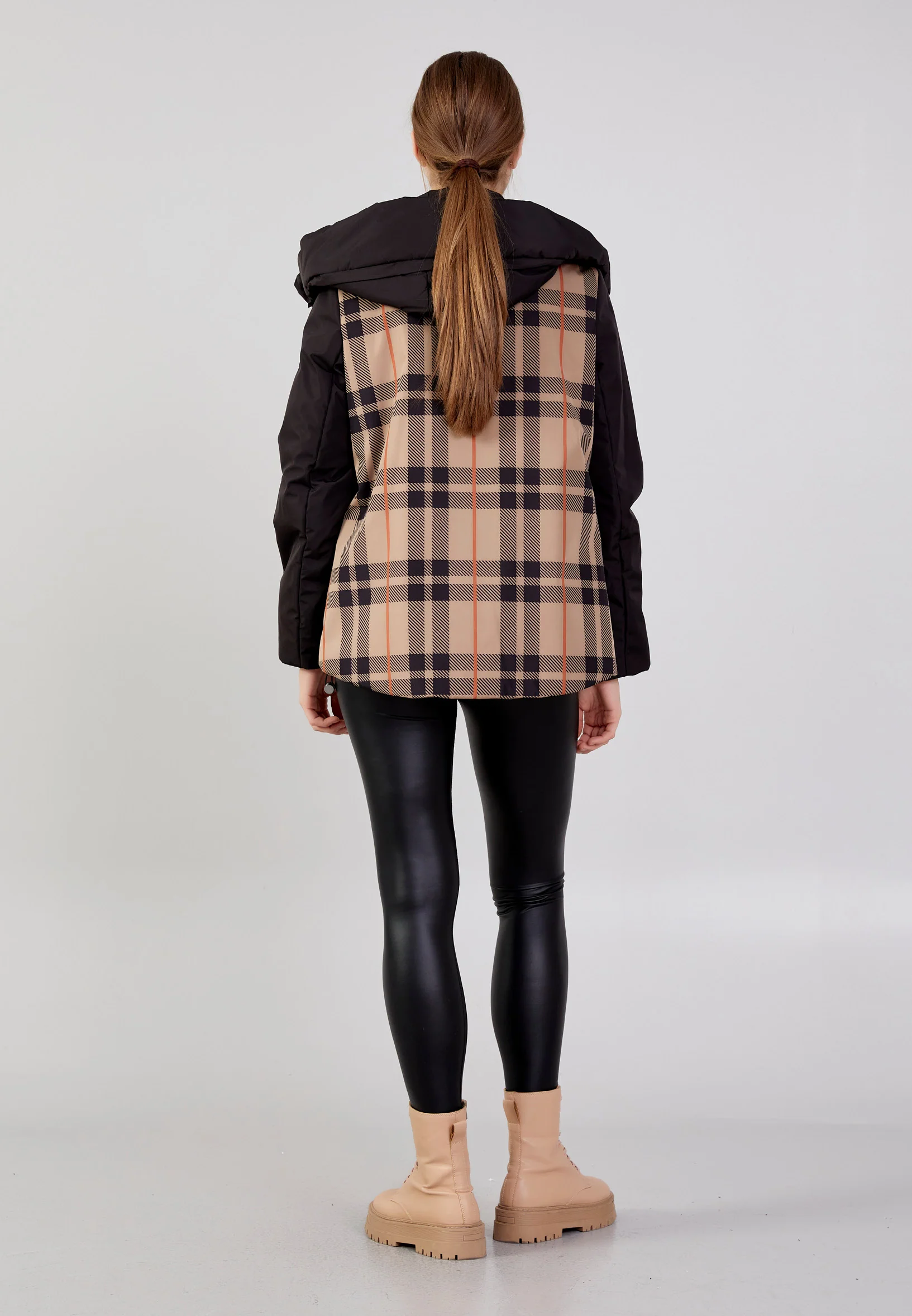Polyester Plaid Regular Coat mml0432 - Image 12