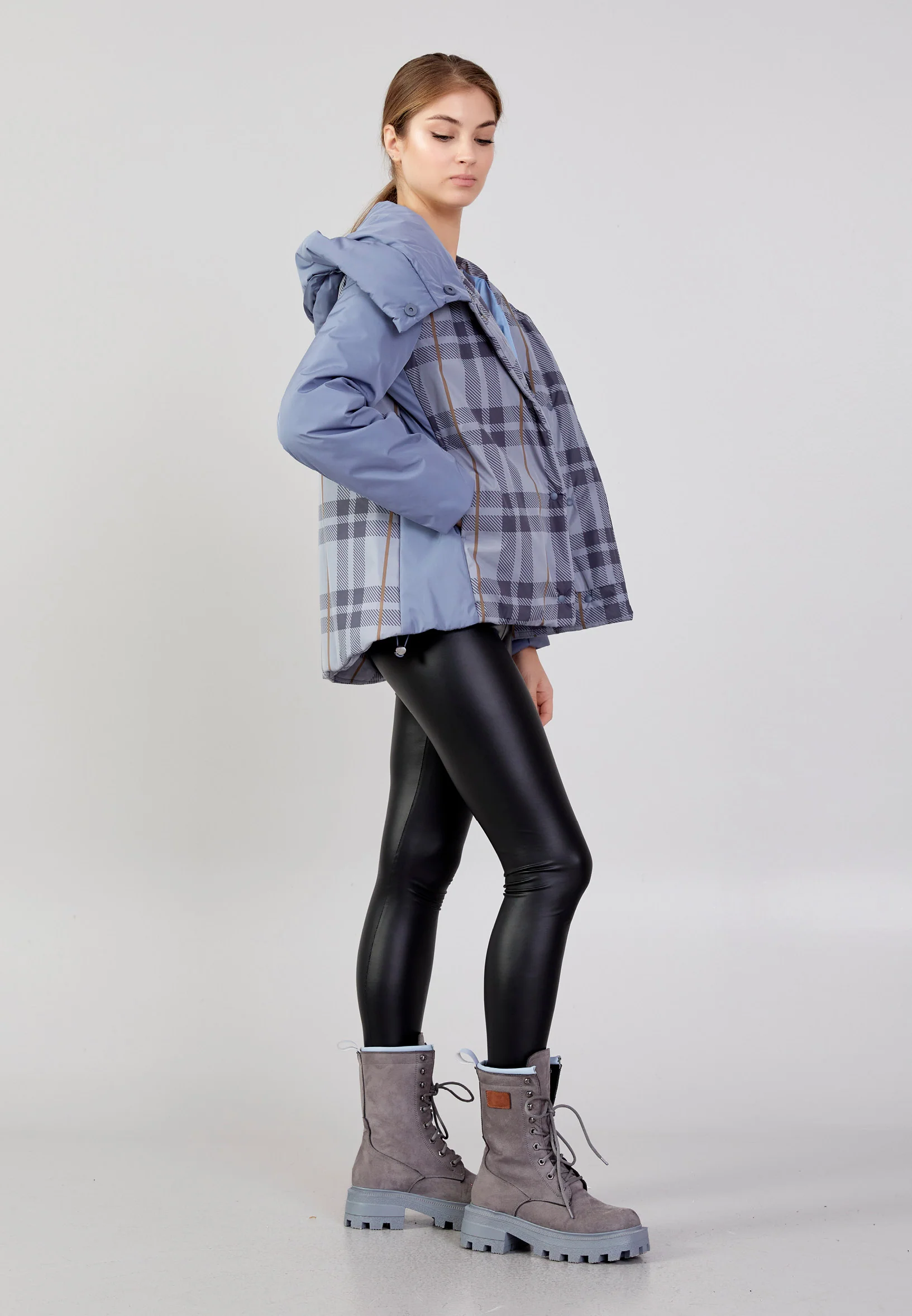 Polyester Plaid Regular Coat mml0432 - Image 15