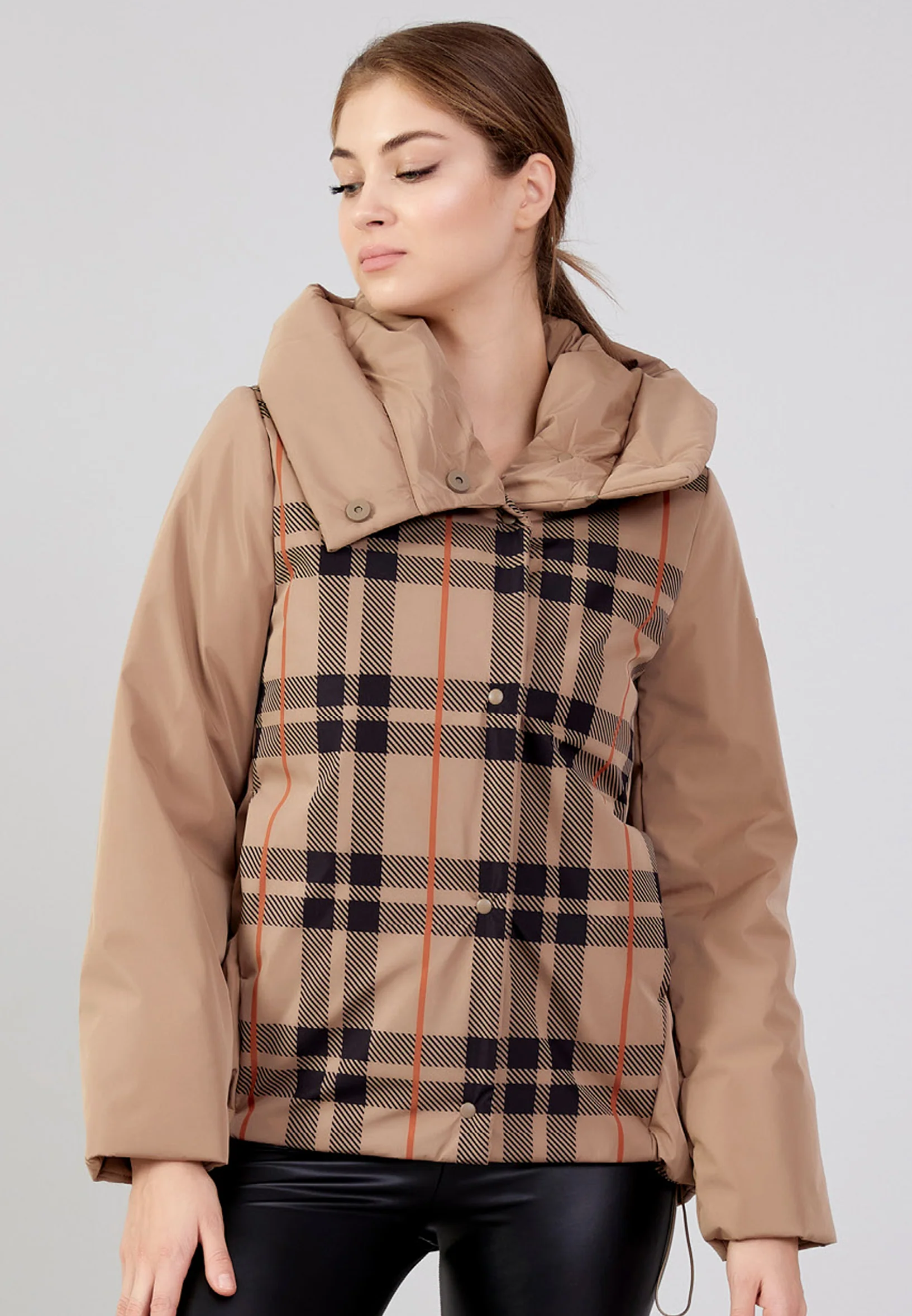 Polyester Plaid Regular Coat mml0432 - Image 17