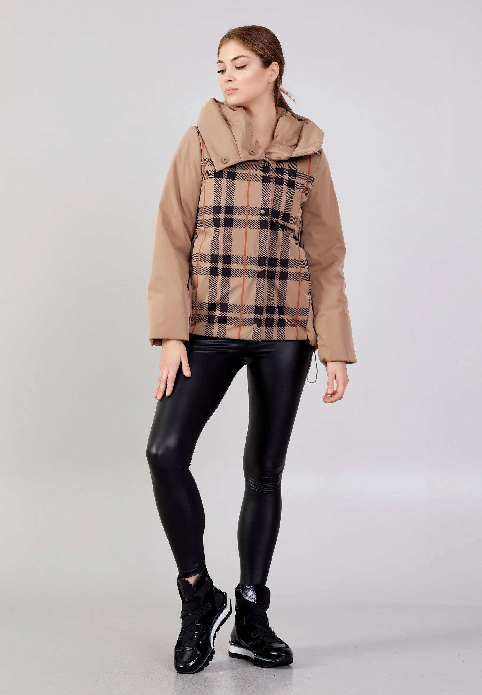 Polyester Plaid Regular Coat mml0432 - Image 18