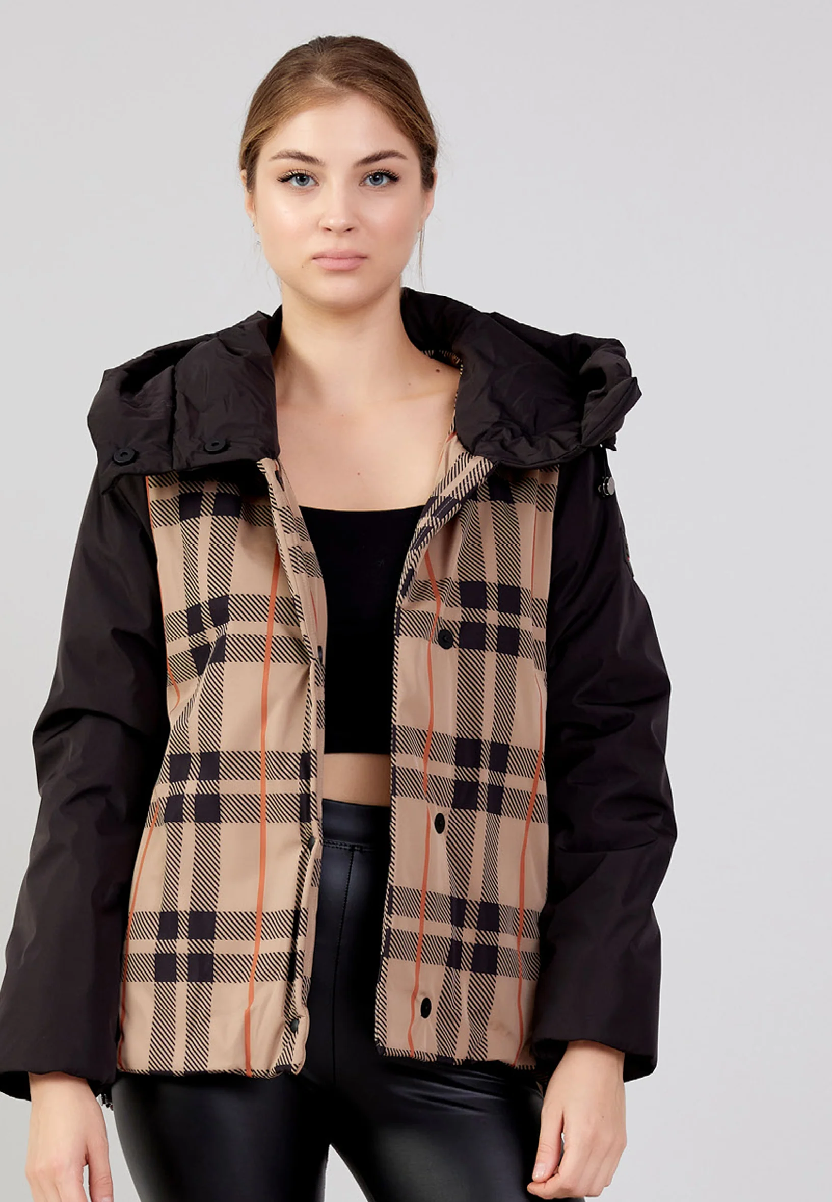 Polyester Plaid Regular Coat mml0432 - Image 9