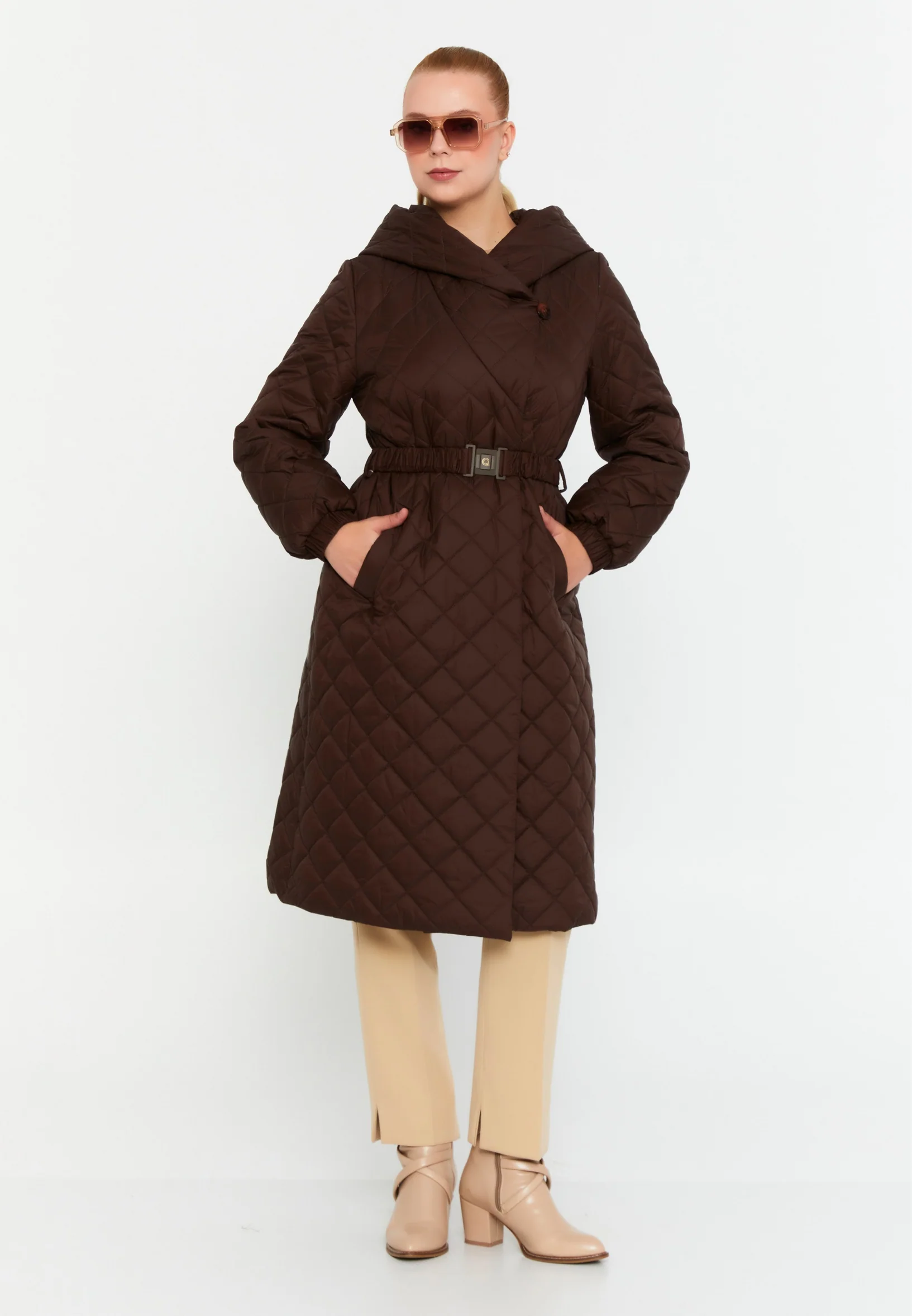 Polyester Solid Color Plus Size Coat cln2238