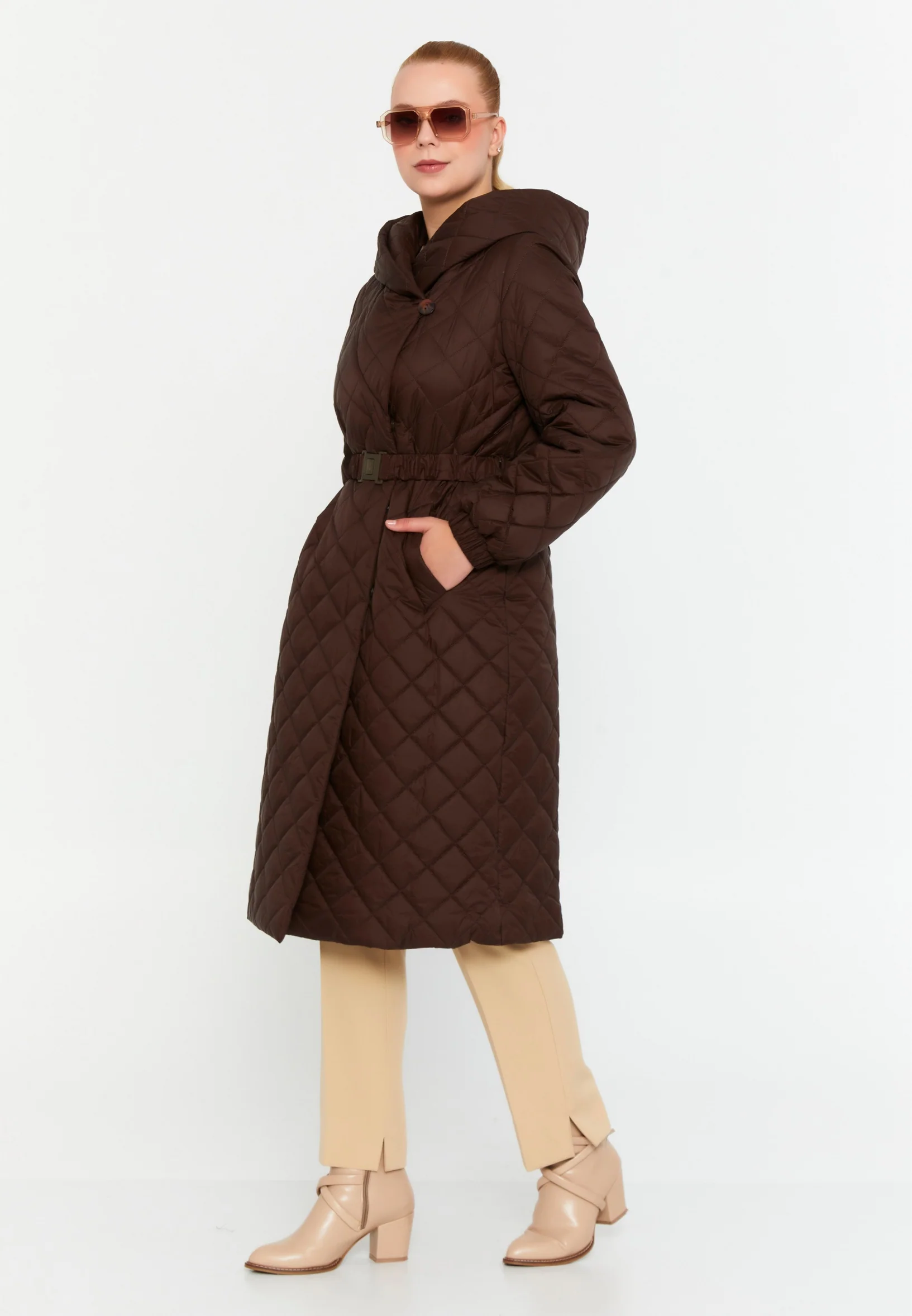 Polyester Solid Color Plus Size Coat cln2238 - Image 3