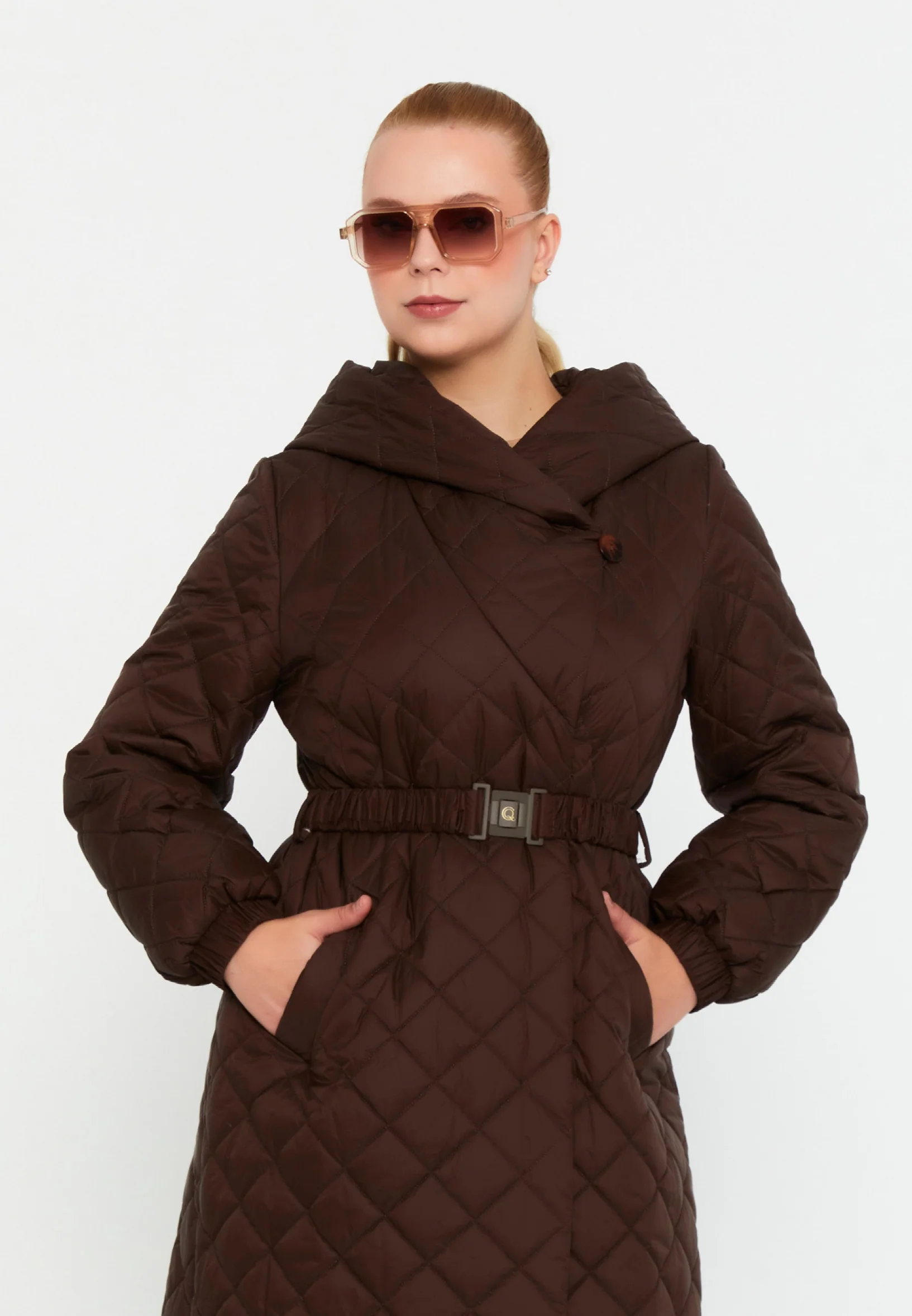 Polyester Solid Color Plus Size Coat cln2238 - Image 4