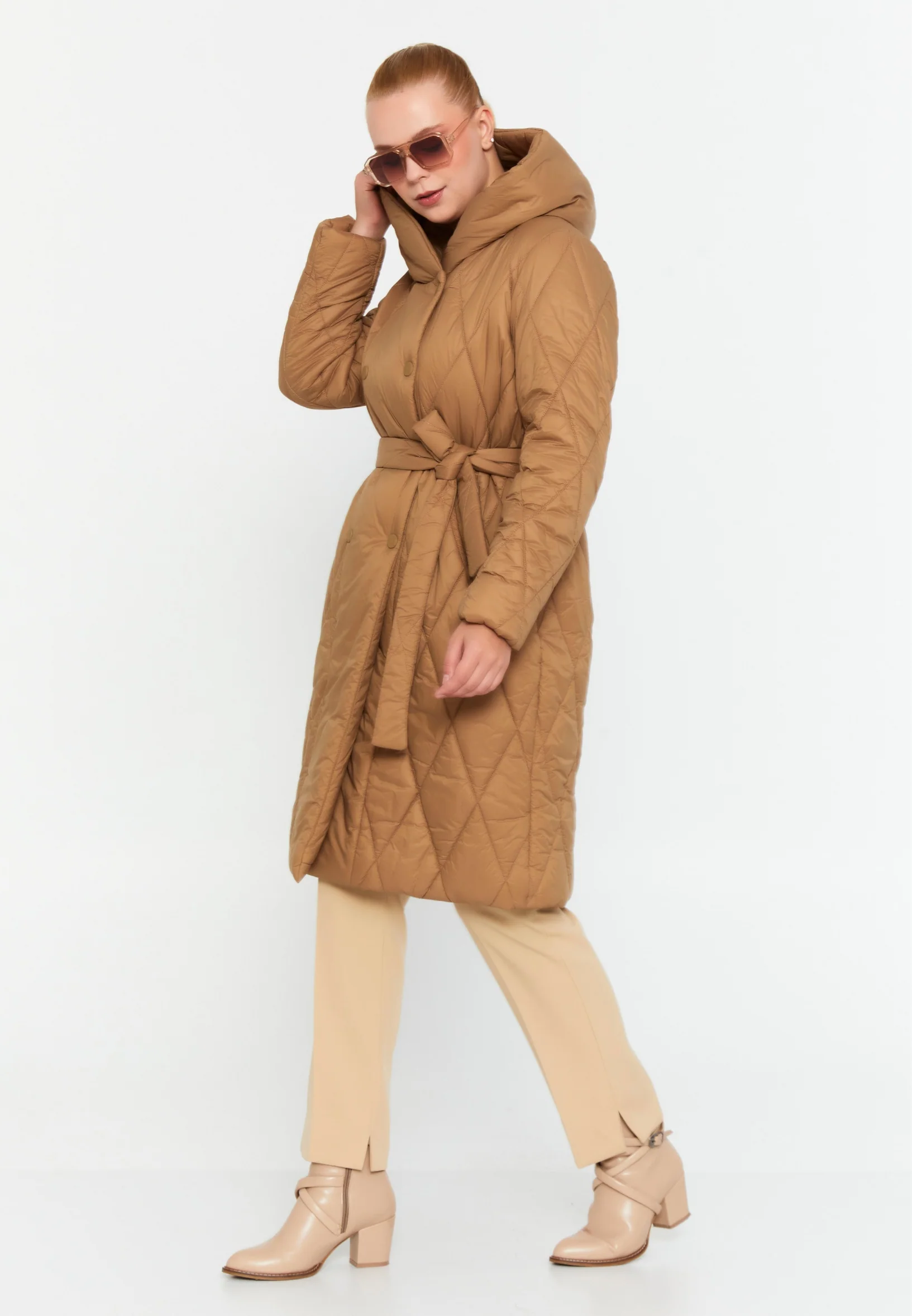 Polyester Solid Color Plus Size Coat cln2318 - Image 4