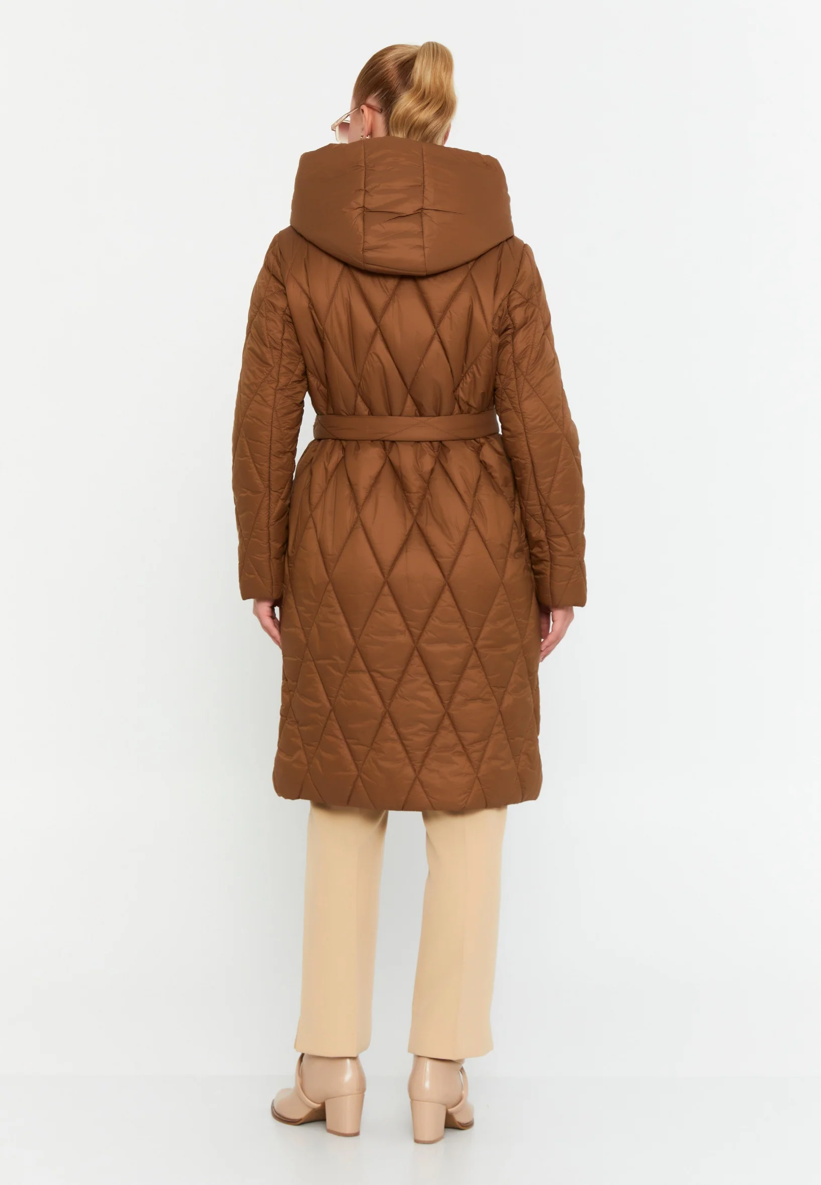Polyester Solid Color Plus Size Coat cln2318 - Image 7