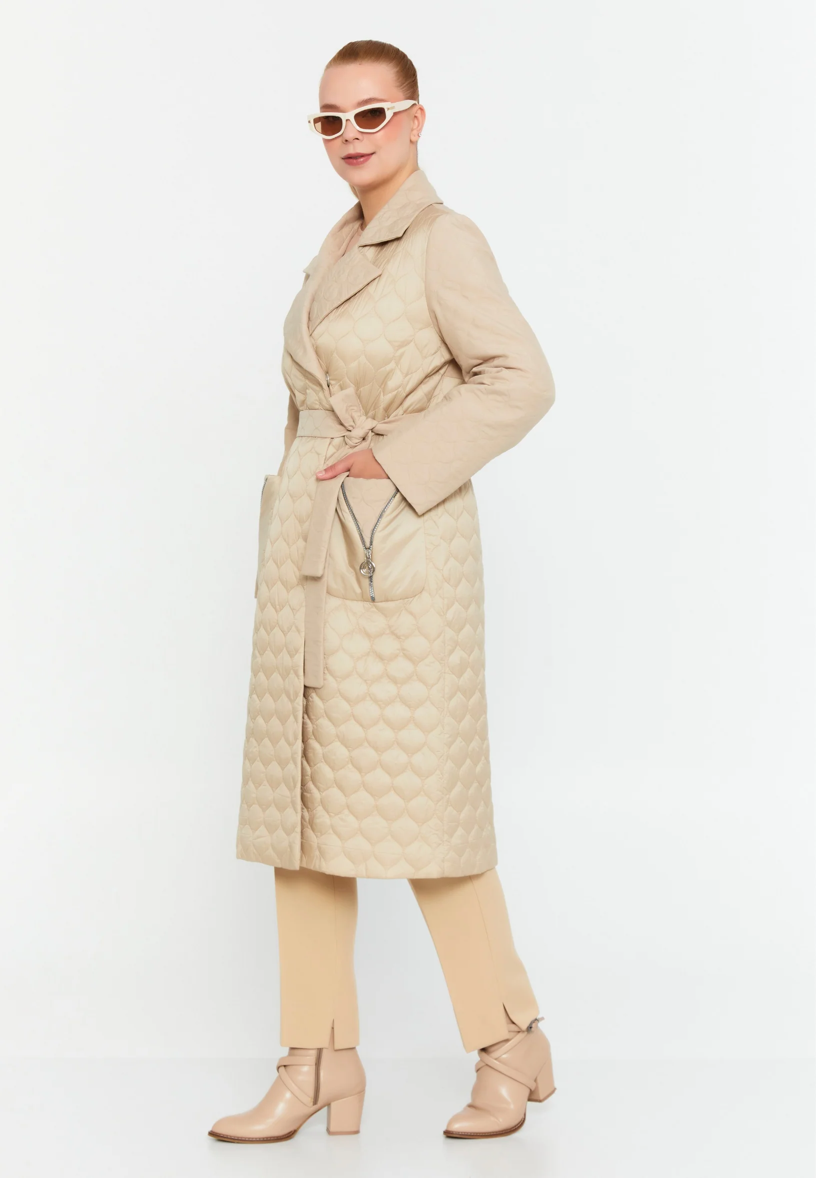 Polyester Solid Color Plus Size Coat cln2412 - Image 4