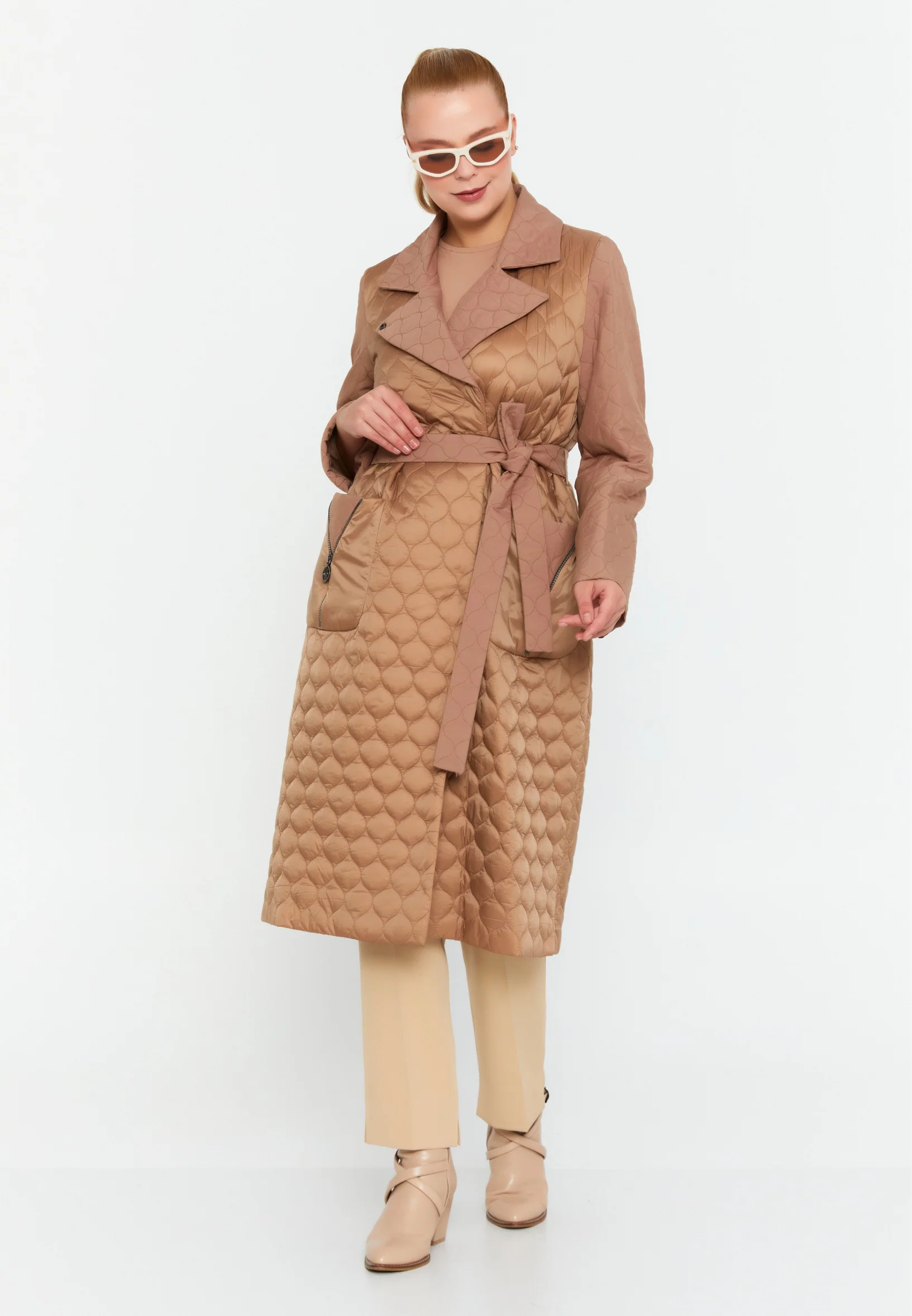 Polyester Solid Color Plus Size Coat cln2412 - Image 6
