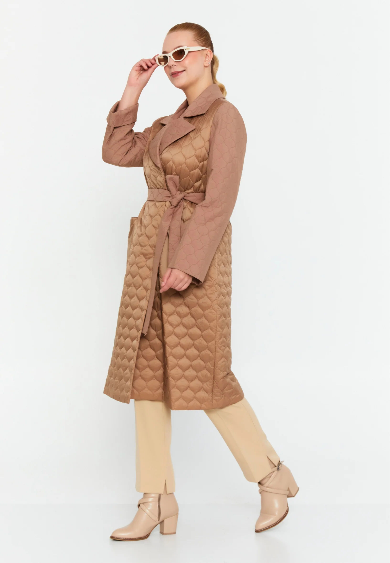 Polyester Solid Color Plus Size Coat cln2412 - Image 8