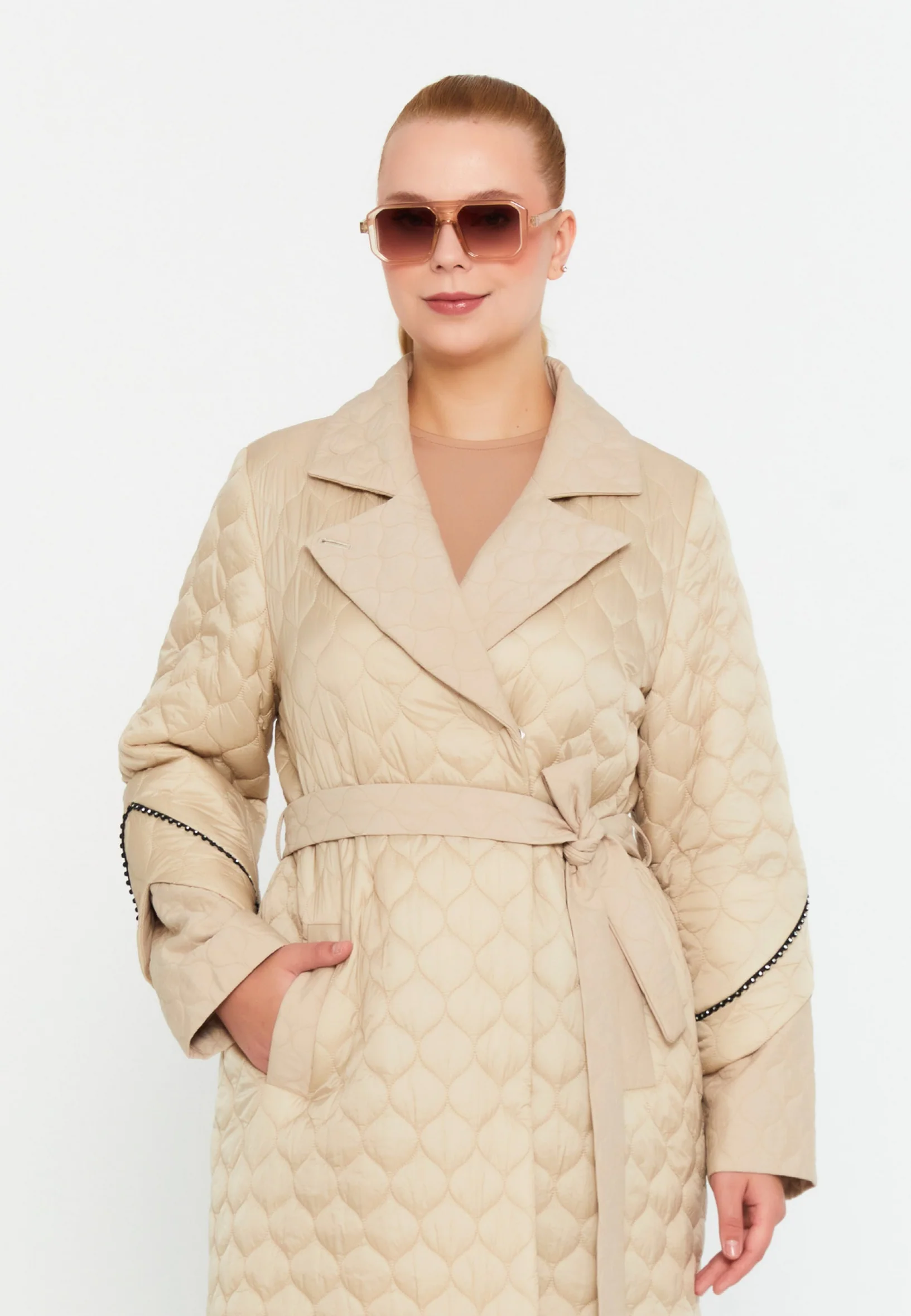 Polyester Solid Color Plus Size Coat cln2413