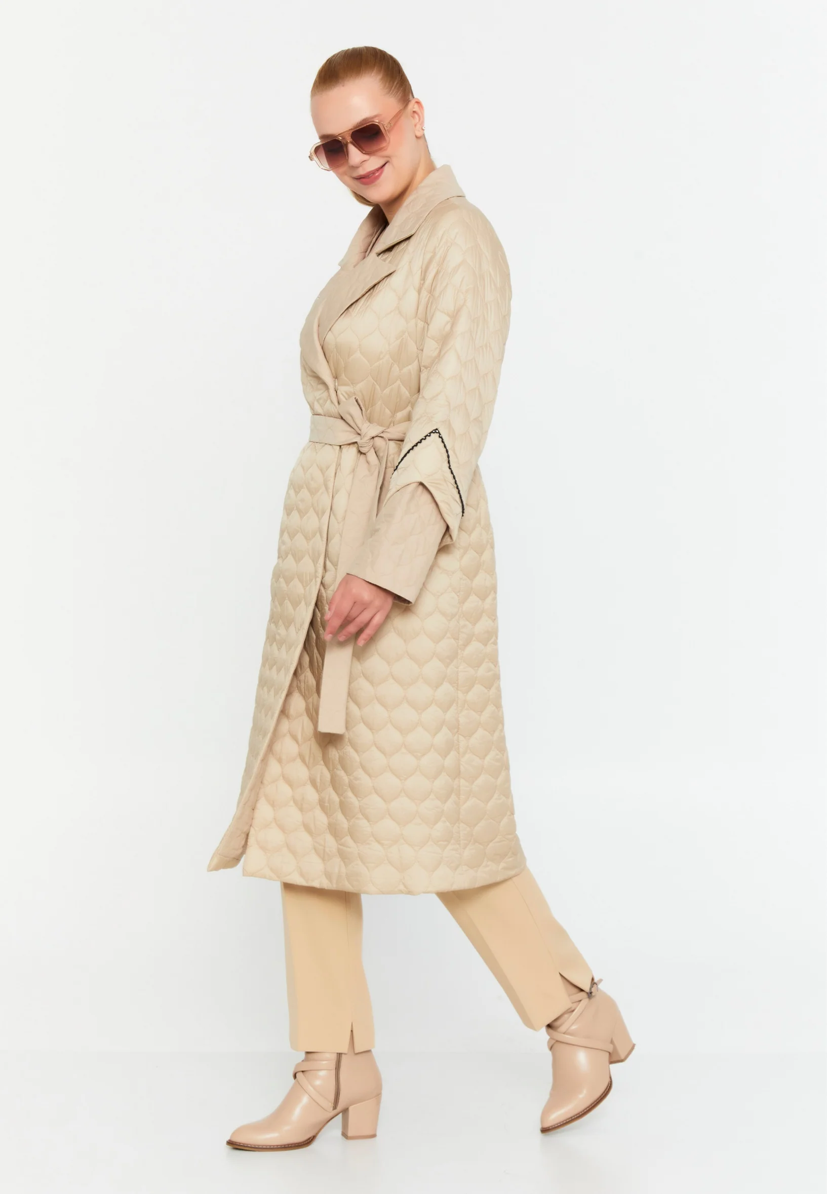 Polyester Solid Color Plus Size Coat cln2413 - Image 4