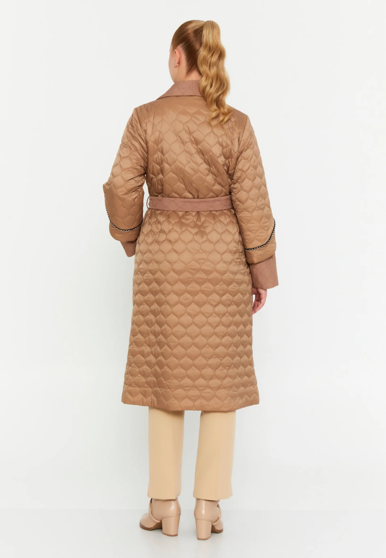 Polyester Solid Color Plus Size Coat cln2413 - Image 7