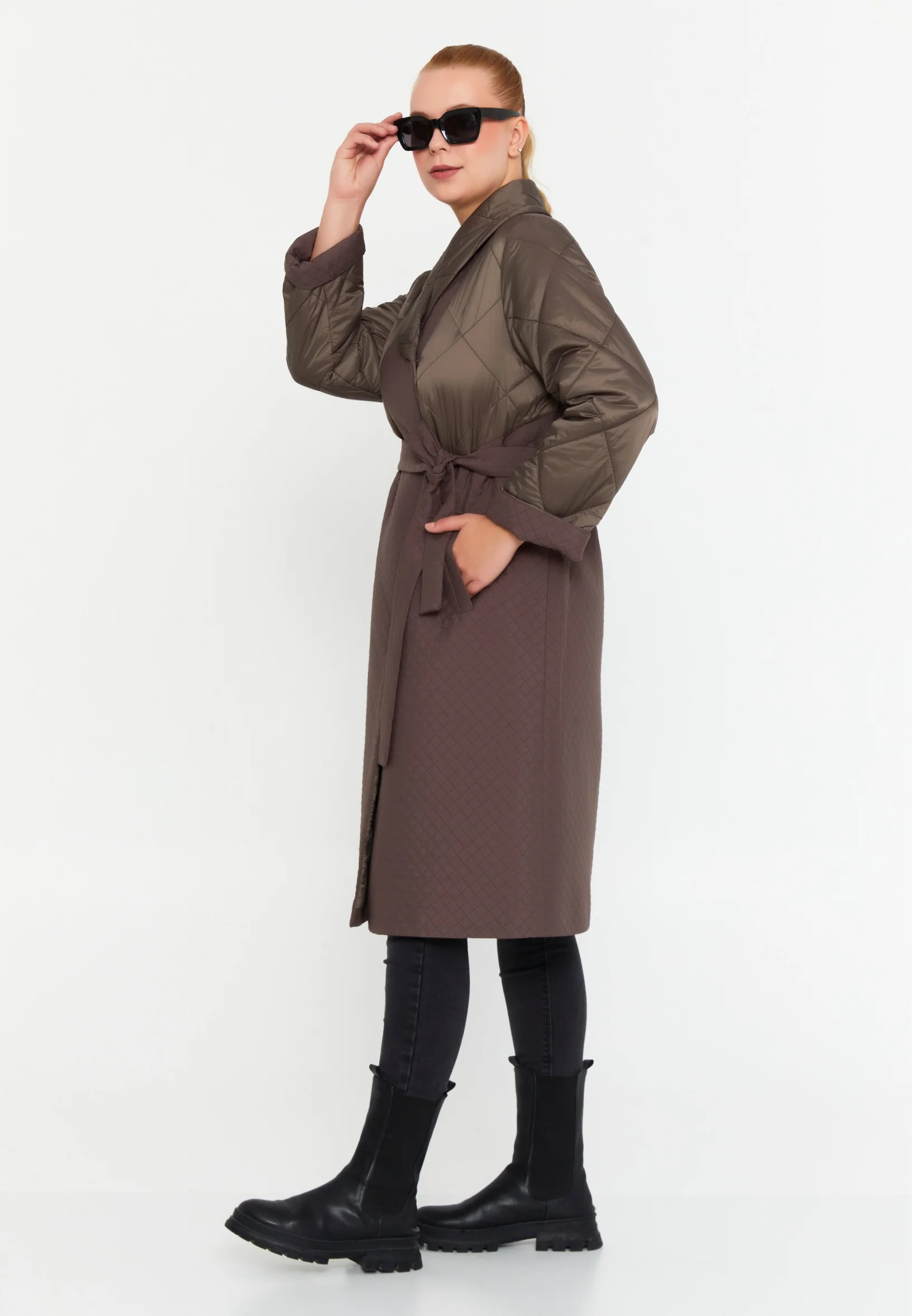Polyester Solid Color Plus Size Coat cln2427 - Image 4