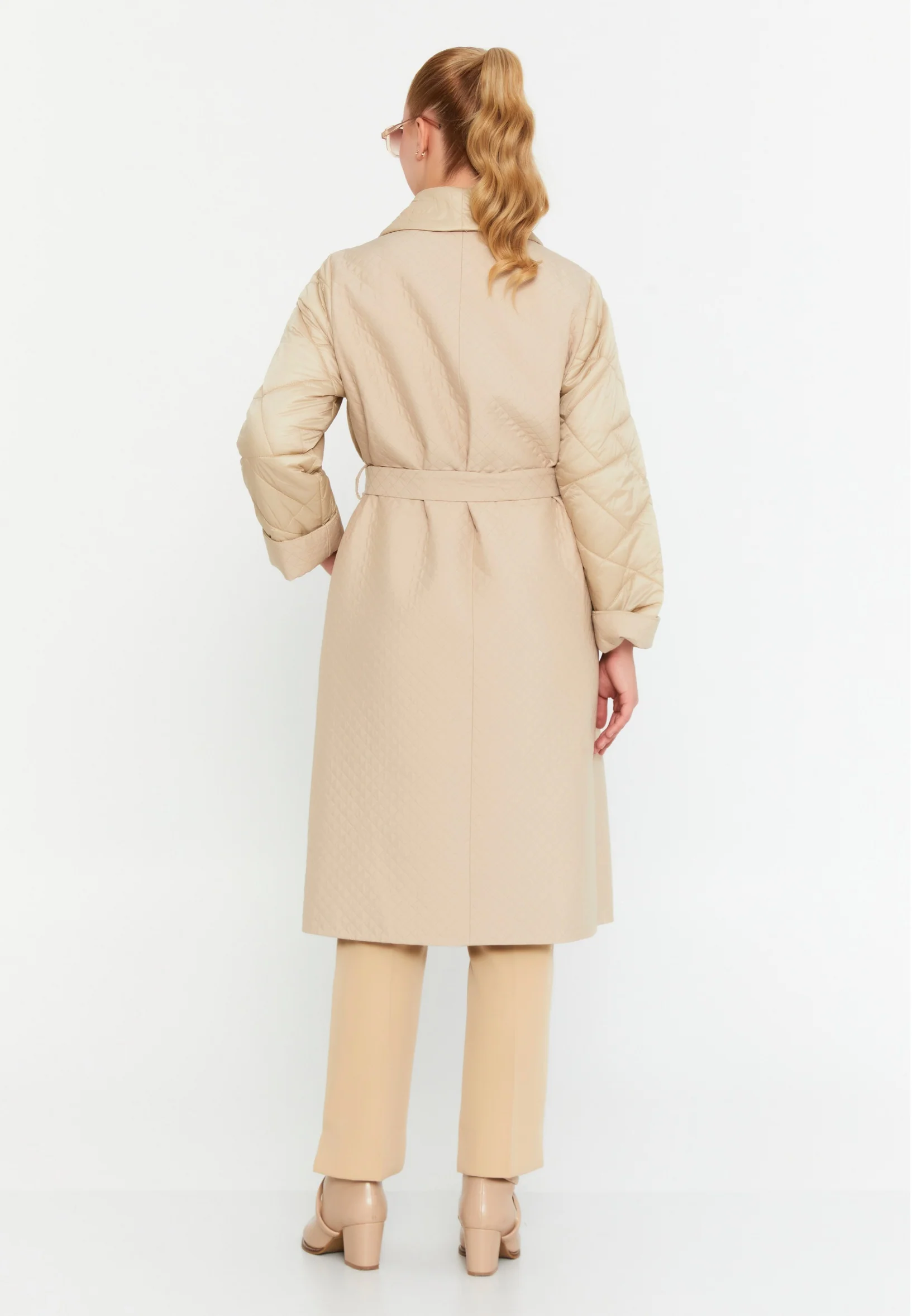 Polyester Solid Color Plus Size Coat cln2427 - Image 7