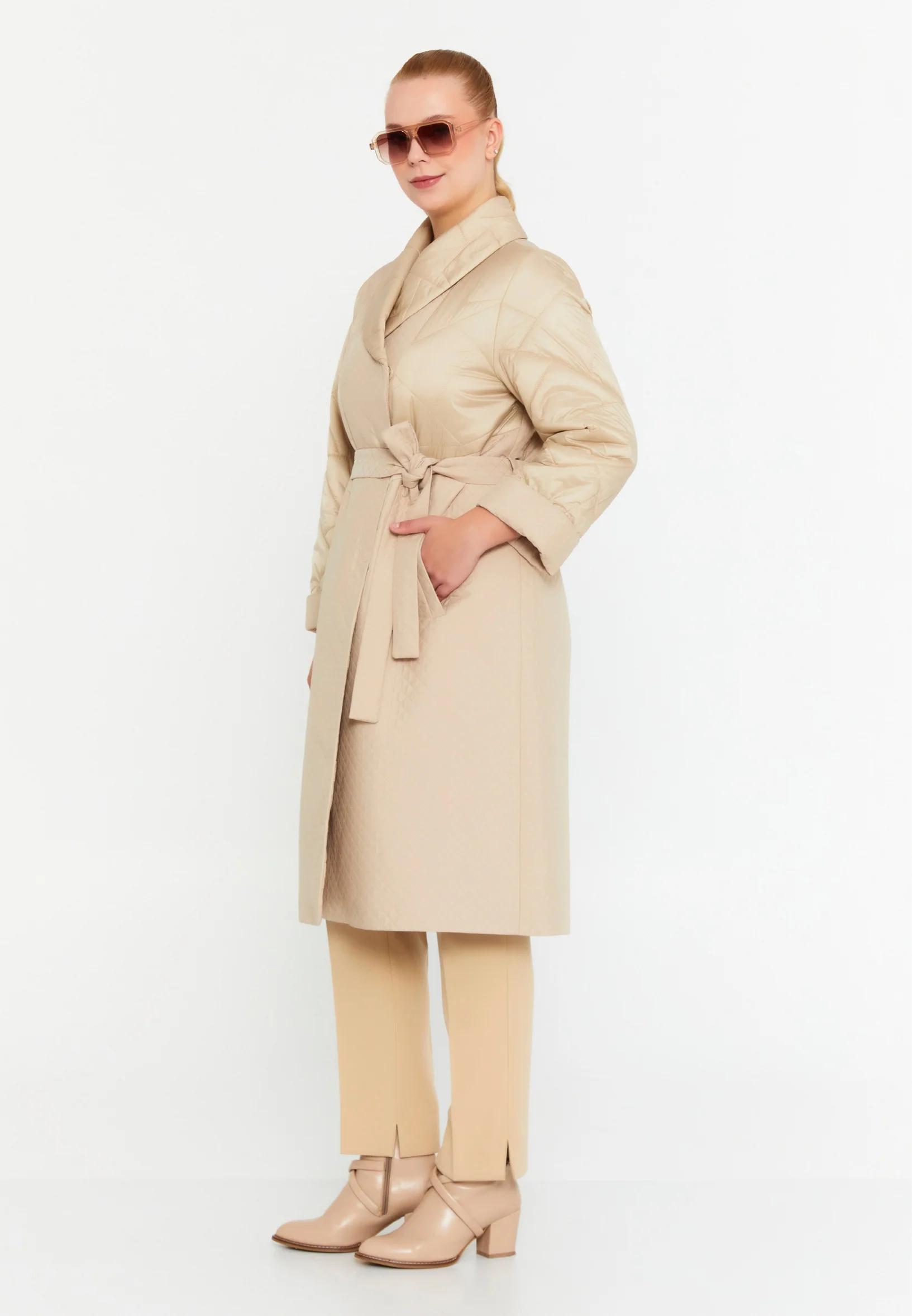 Polyester Solid Color Plus Size Coat cln2427 - Image 8