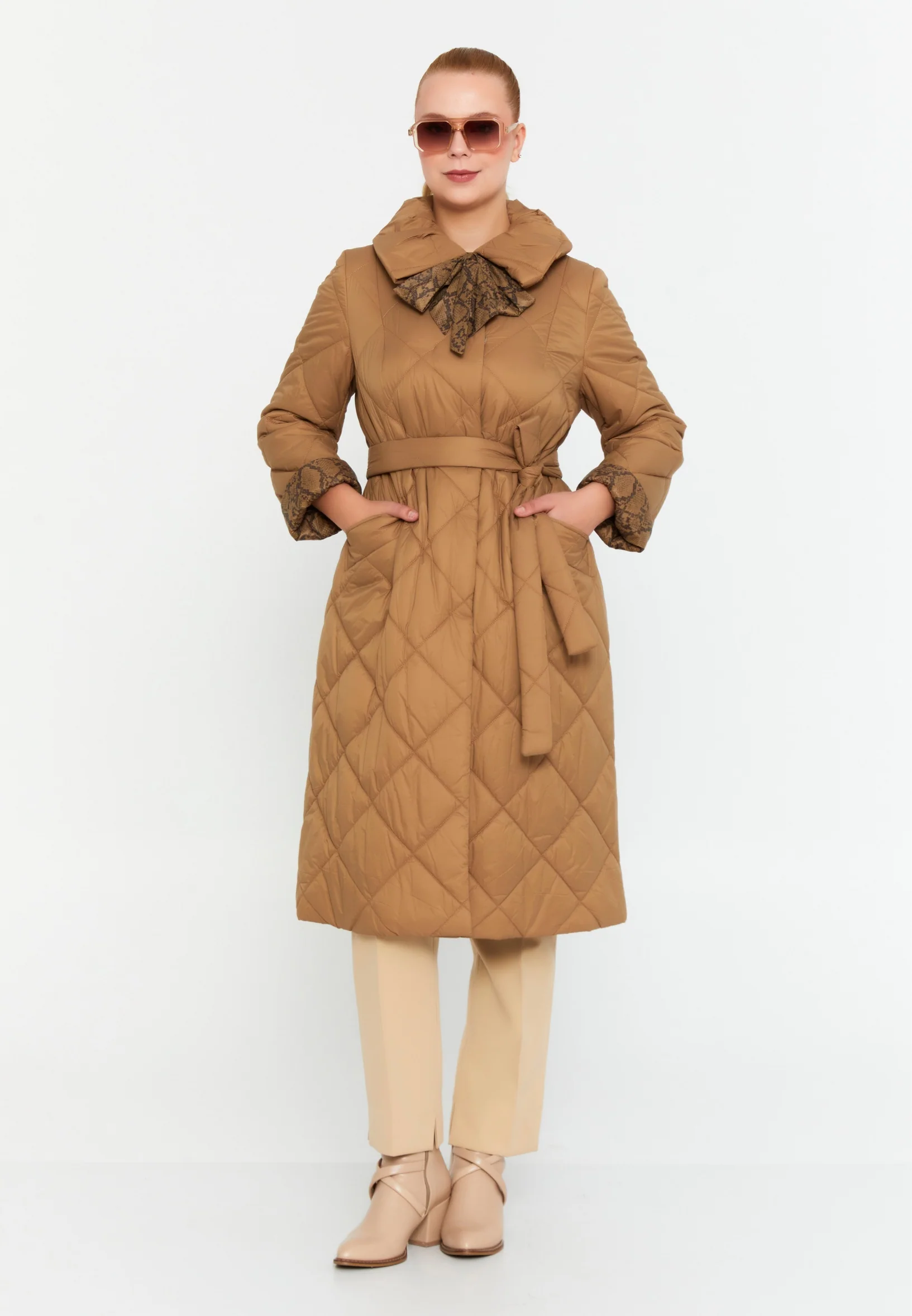 Polyester Solid Color Plus Size Coat cln2437 - Image 2