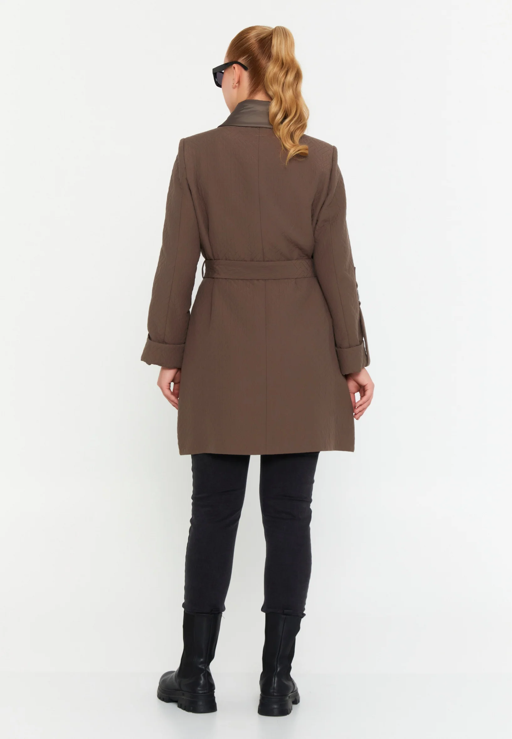 Polyester Solid Color Plus Size Coat cln2442 - Image 3