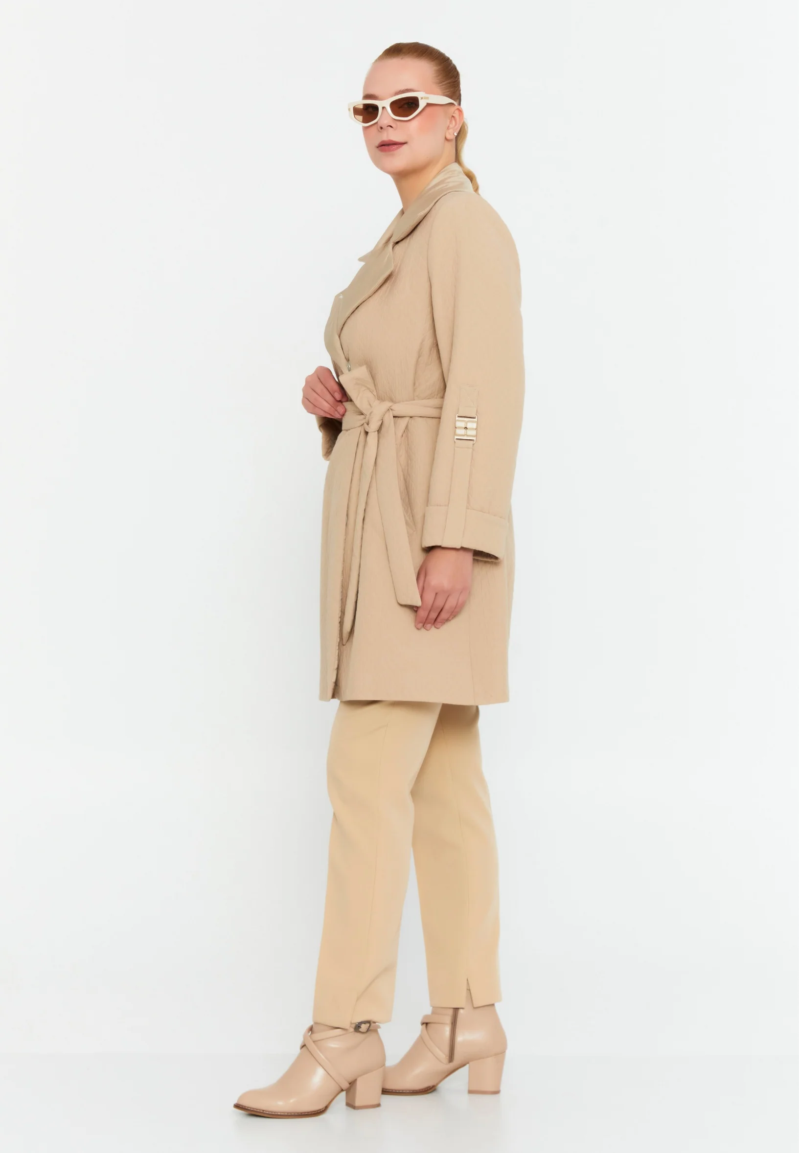 Polyester Solid Color Plus Size Coat cln2442 - Image 8